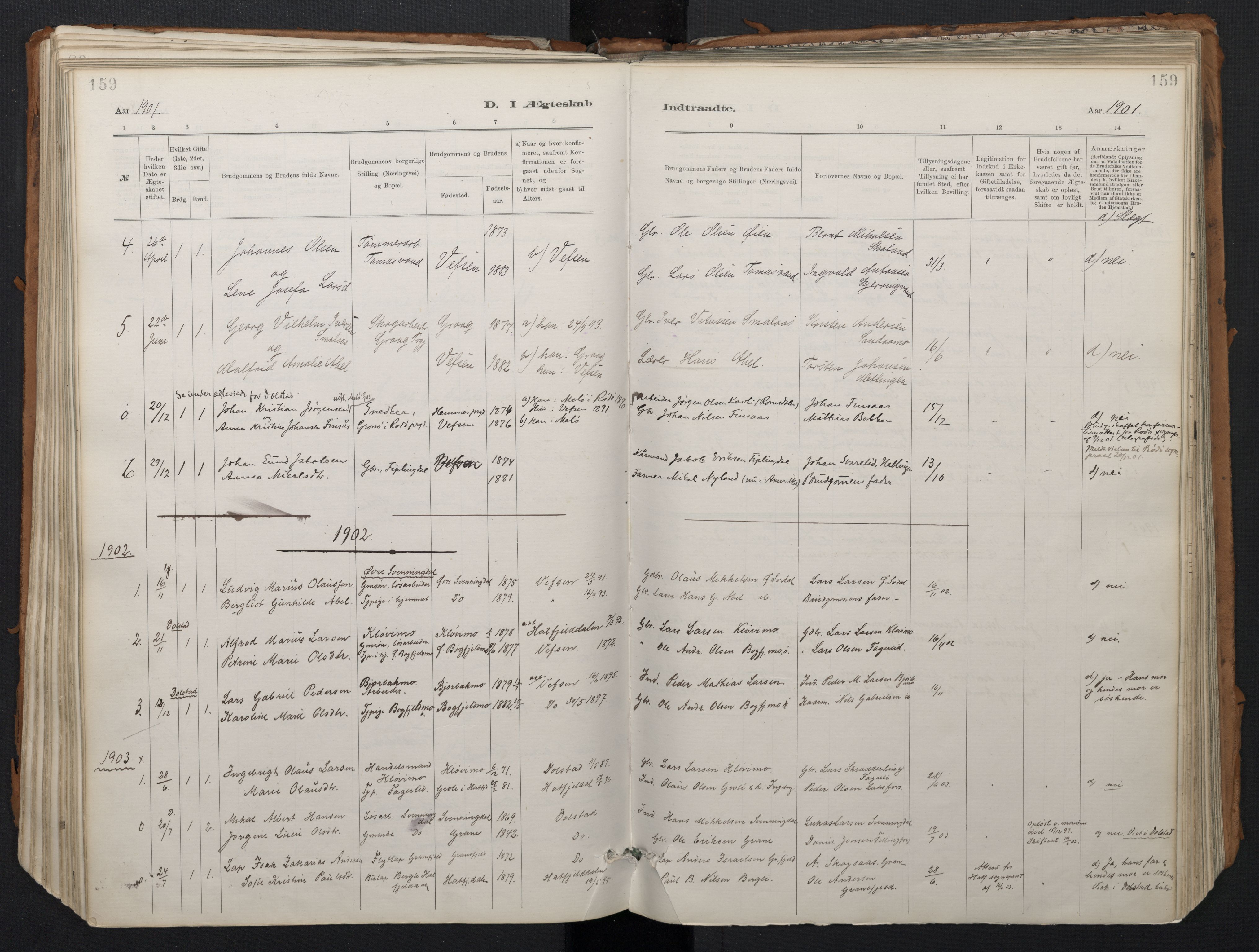 Ministerialprotokoller, klokkerbøker og fødselsregistre - Nordland, SAT/A-1459/824/L0338: Parish register (official) no. 824A01, 1880-1915, p. 159