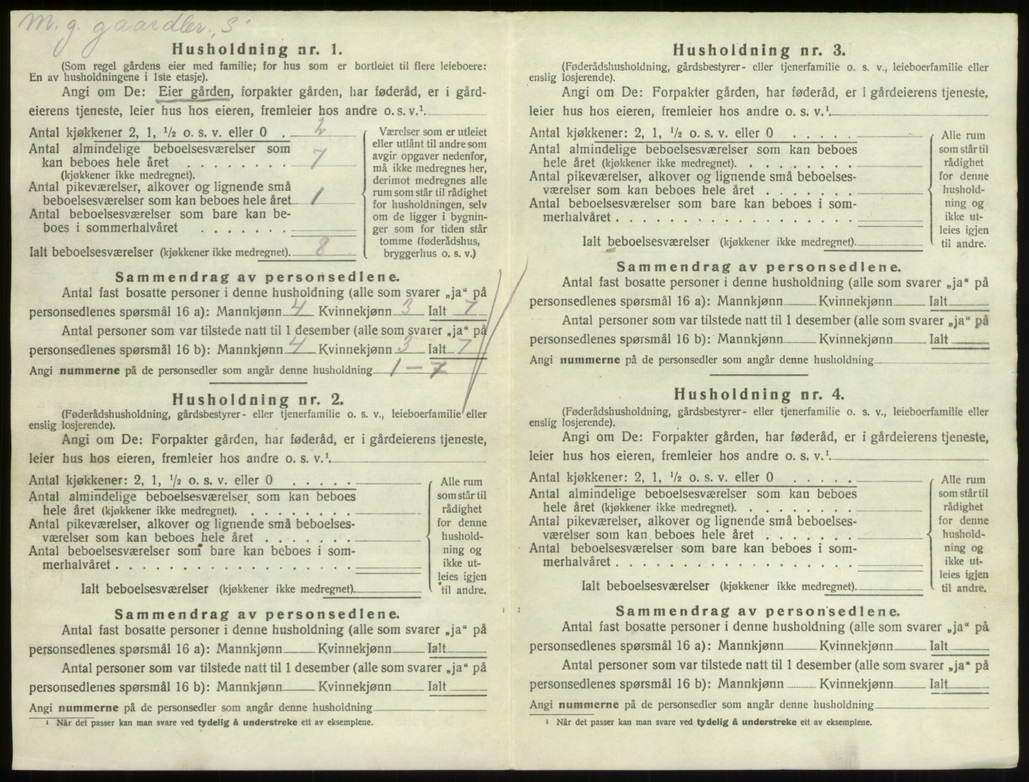 SAO, 1920 census for Borge, 1920, p. 233