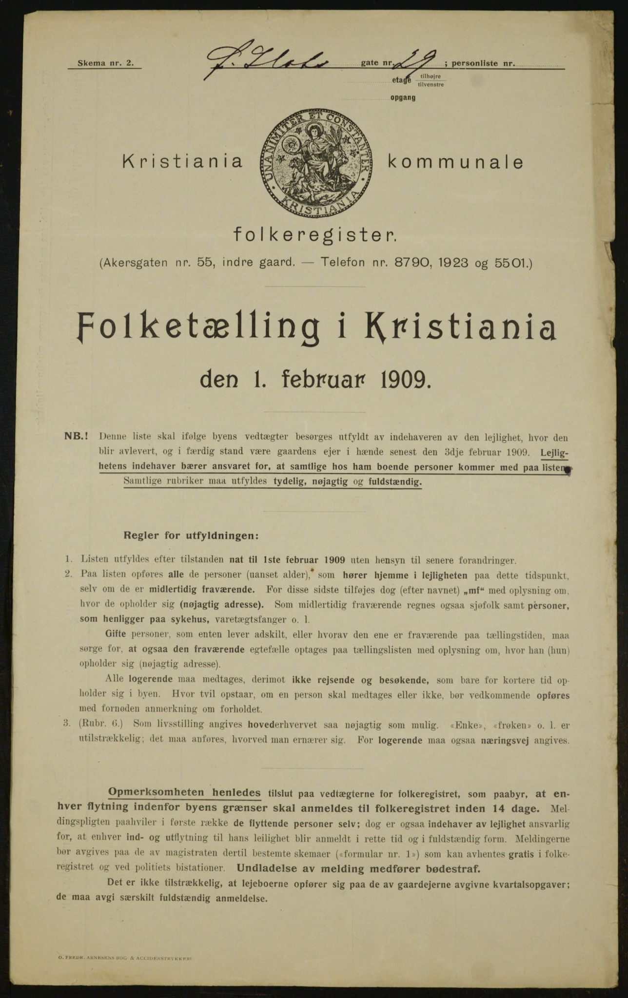 OBA, Municipal Census 1909 for Kristiania, 1909, p. 117989