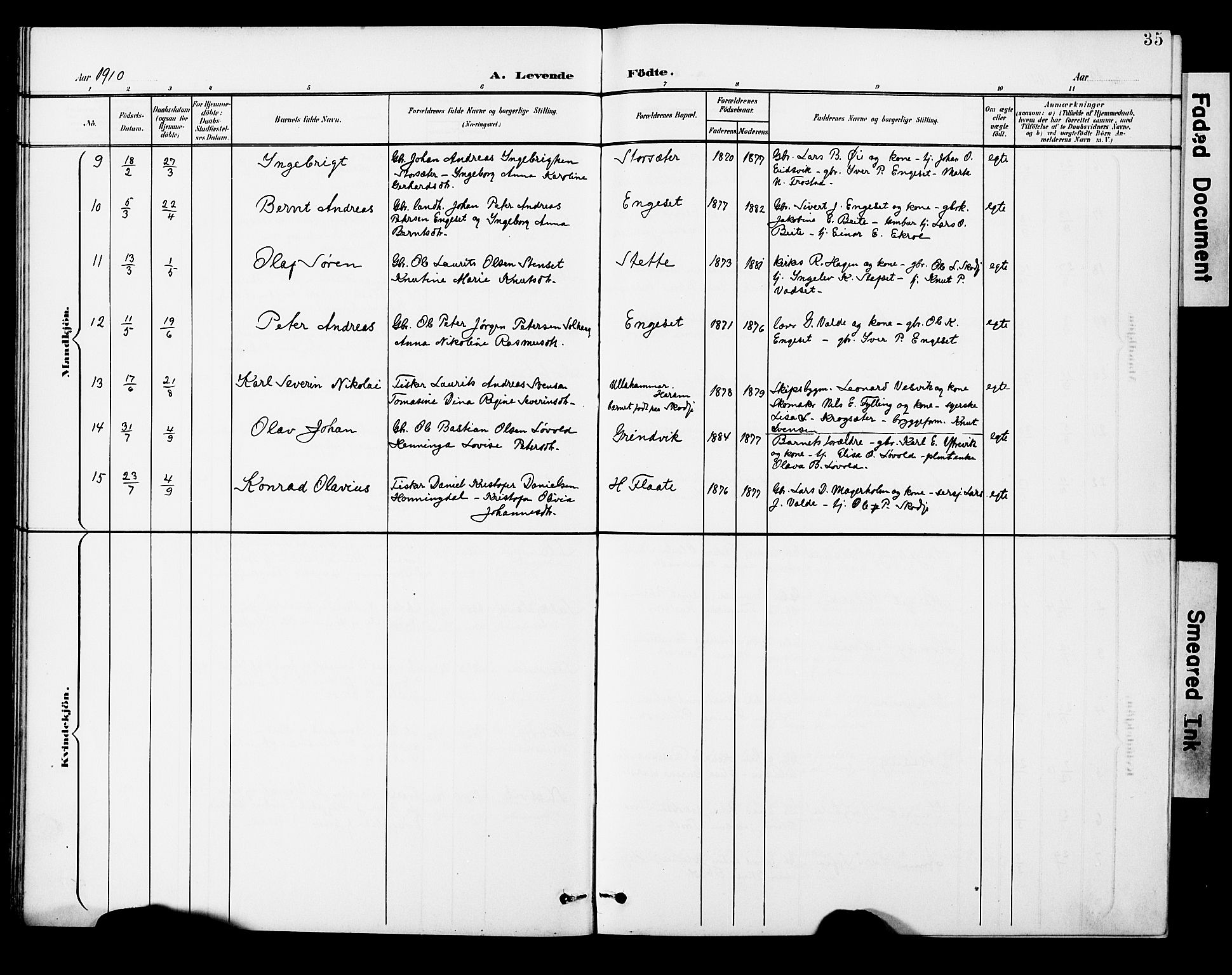 Ministerialprotokoller, klokkerbøker og fødselsregistre - Møre og Romsdal, SAT/A-1454/524/L0366: Parish register (copy) no. 524C07, 1900-1931, p. 35