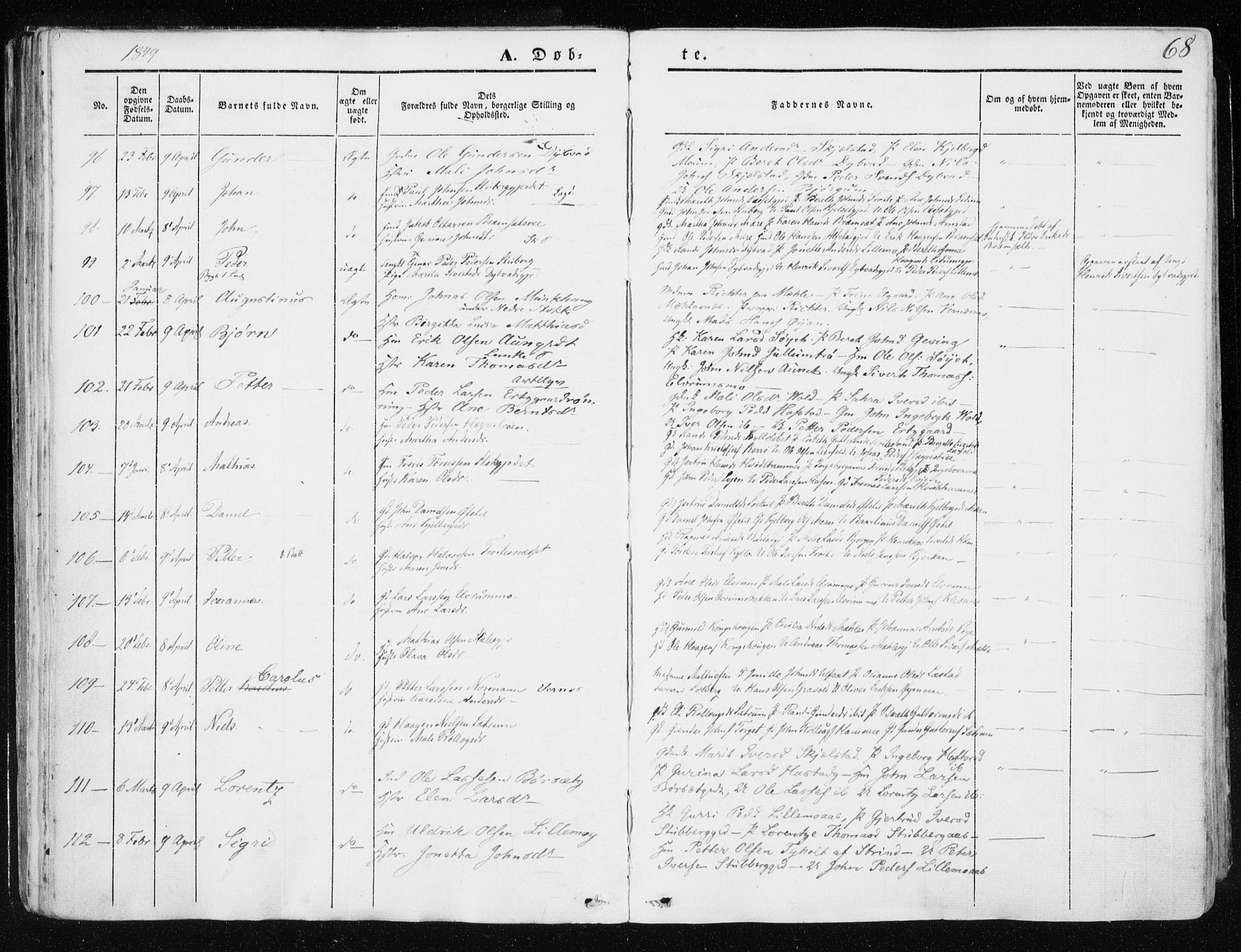 Ministerialprotokoller, klokkerbøker og fødselsregistre - Nord-Trøndelag, AV/SAT-A-1458/709/L0074: Parish register (official) no. 709A14, 1845-1858, p. 68