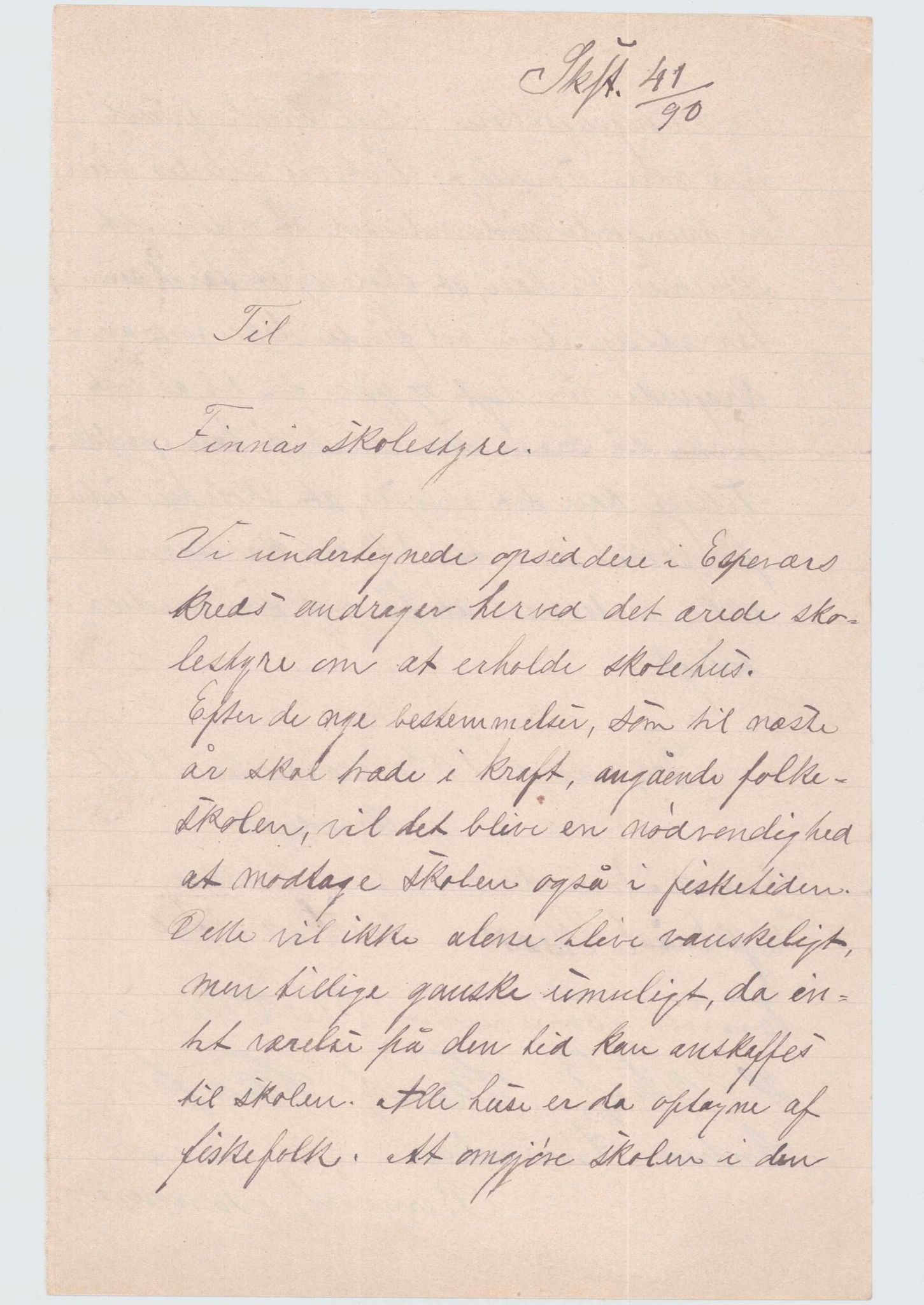 Finnaas kommune. Skulestyret, IKAH/1218a-211/D/Da/L0001/0002: Kronologisk ordna korrespondanse / Kronologisk ordna korrespondanse , 1890-1892, p. 13