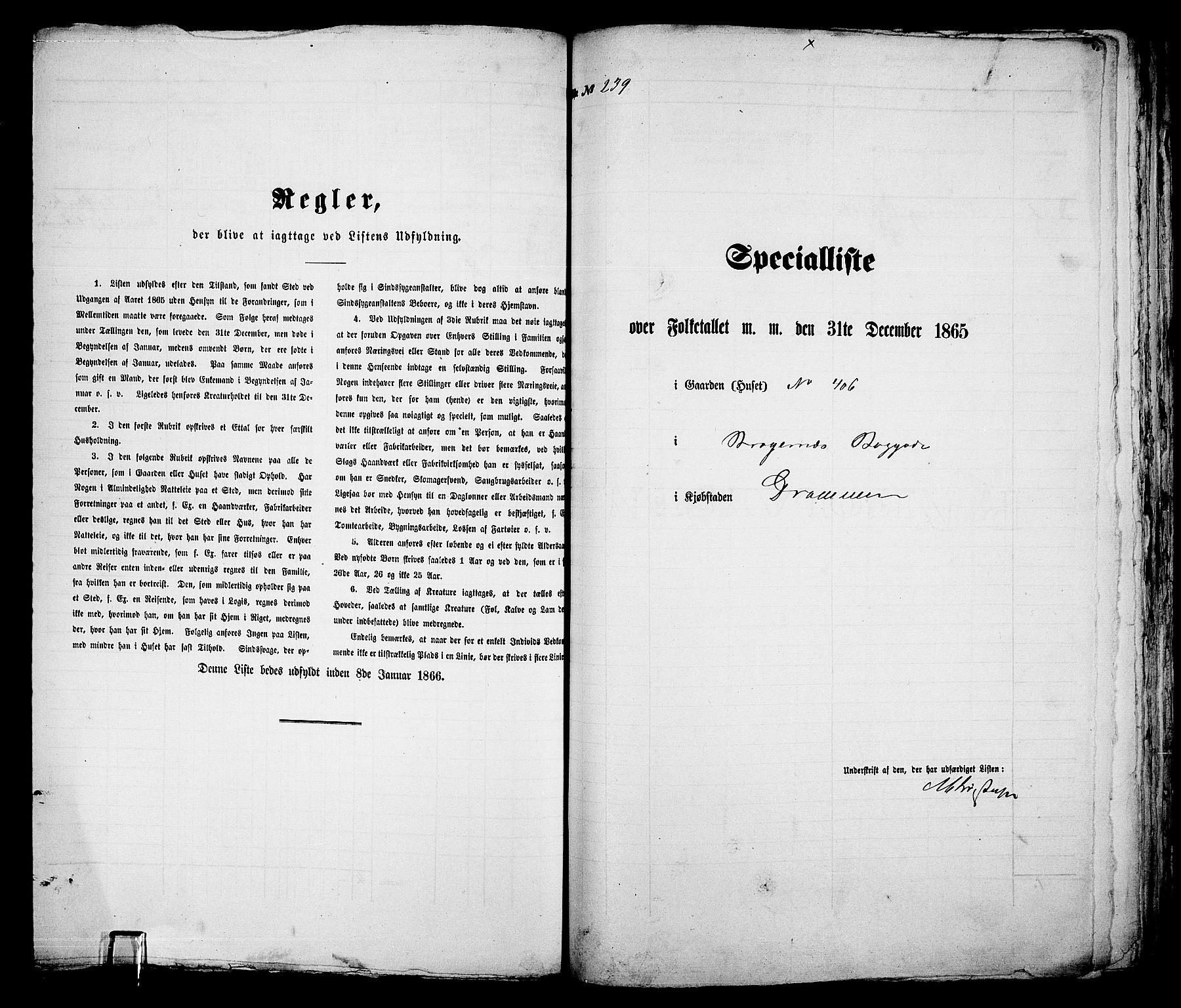 RA, 1865 census for Bragernes in Drammen, 1865, p. 506