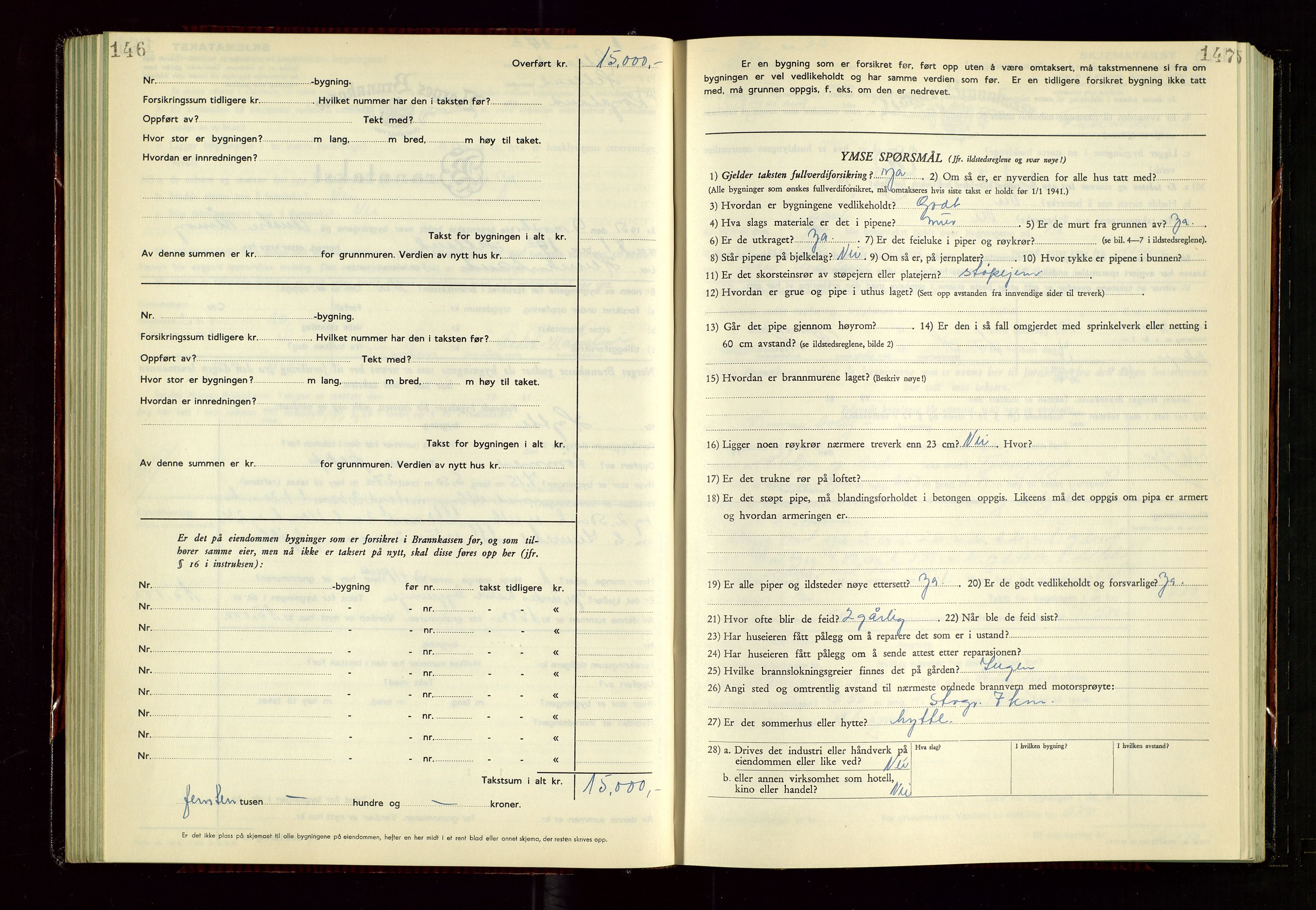 Hetland lensmannskontor, AV/SAST-A-100101/Gob/L0008: "Branntakstprotokoll", 1949-1953, p. 146-147