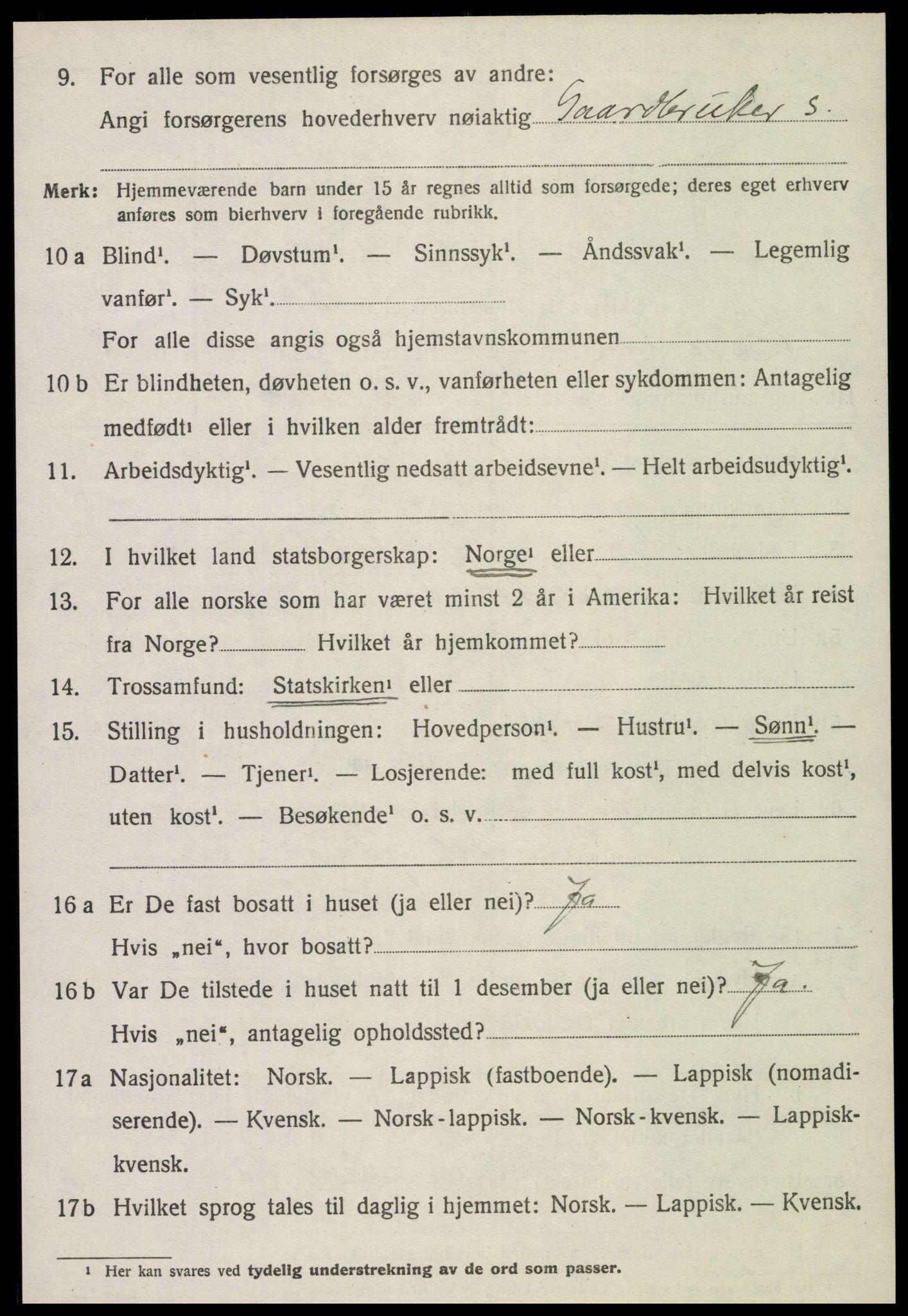 SAT, 1920 census for Beitstad, 1920, p. 4092