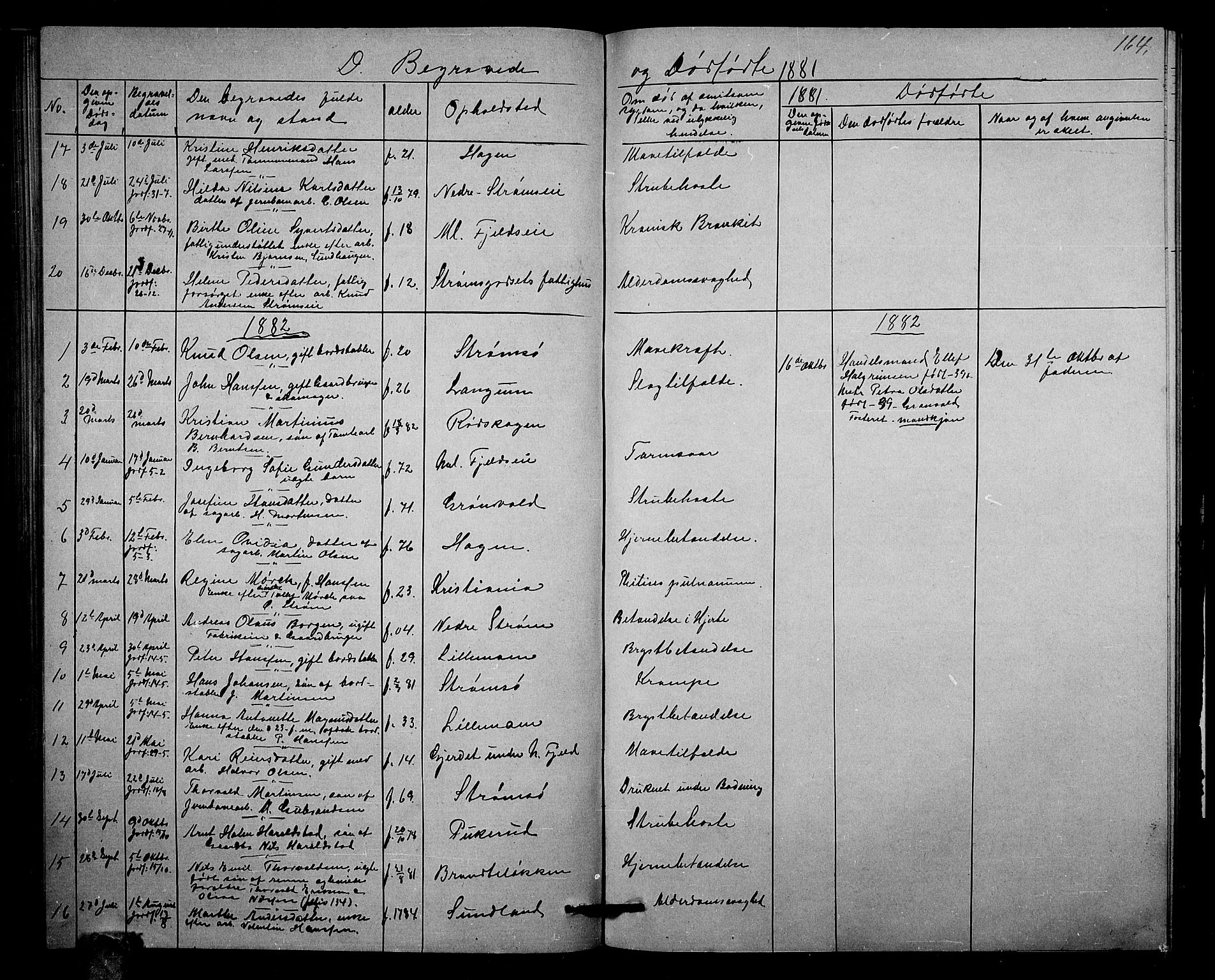 Strømsgodset kirkebøker, SAKO/A-324/G/Ga/L0001: Parish register (copy) no. 1, 1860-1884, p. 164