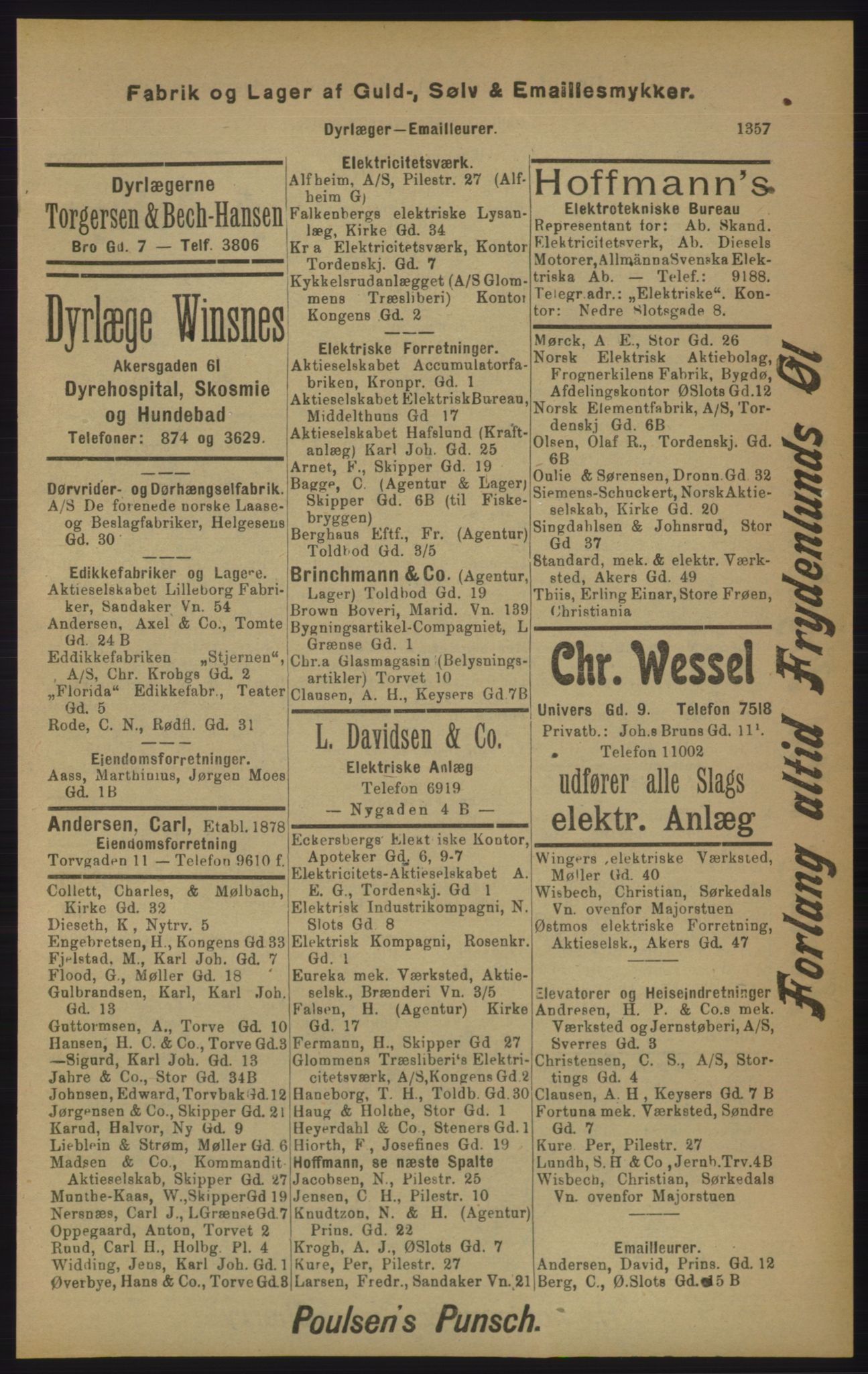 Kristiania/Oslo adressebok, PUBL/-, 1905, p. 1357