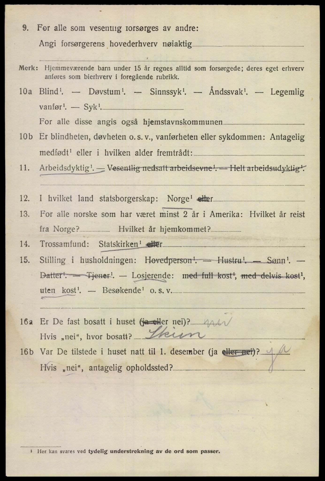 SAKO, 1920 census for Lunde, 1920, p. 3834