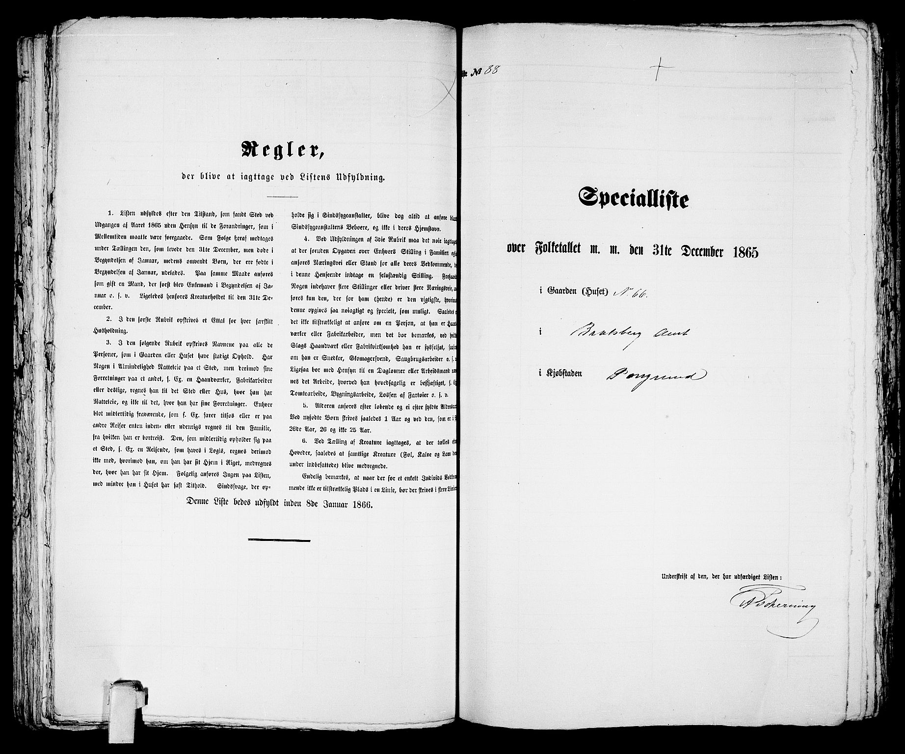 RA, 1865 census for Porsgrunn, 1865, p. 184