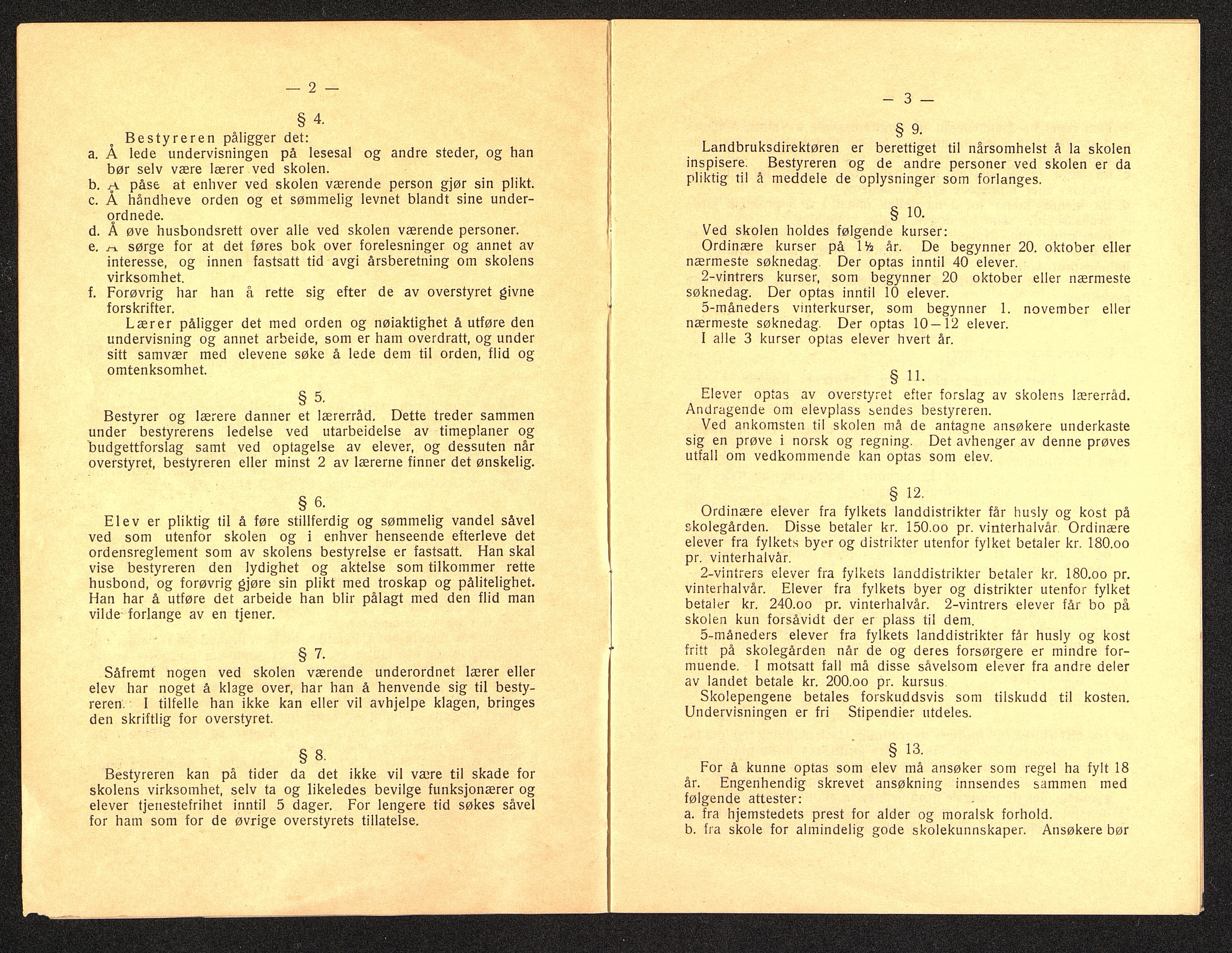 Vestfold fylkeskommune. Melsom videregående skole, VEMU/A-1064/X/L0005/0003: Egen produserte trykksaker / Plan for Jarlsberg og Laurvigs amt Landbrugsskole, 1916