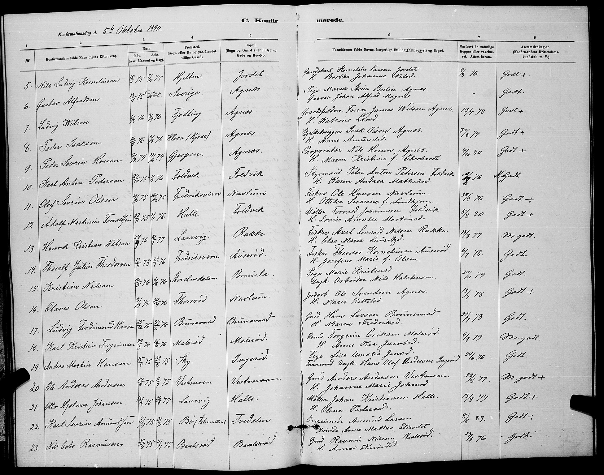 Brunlanes kirkebøker, AV/SAKO-A-342/G/Ga/L0003: Parish register (copy) no. I 3, 1877-1898