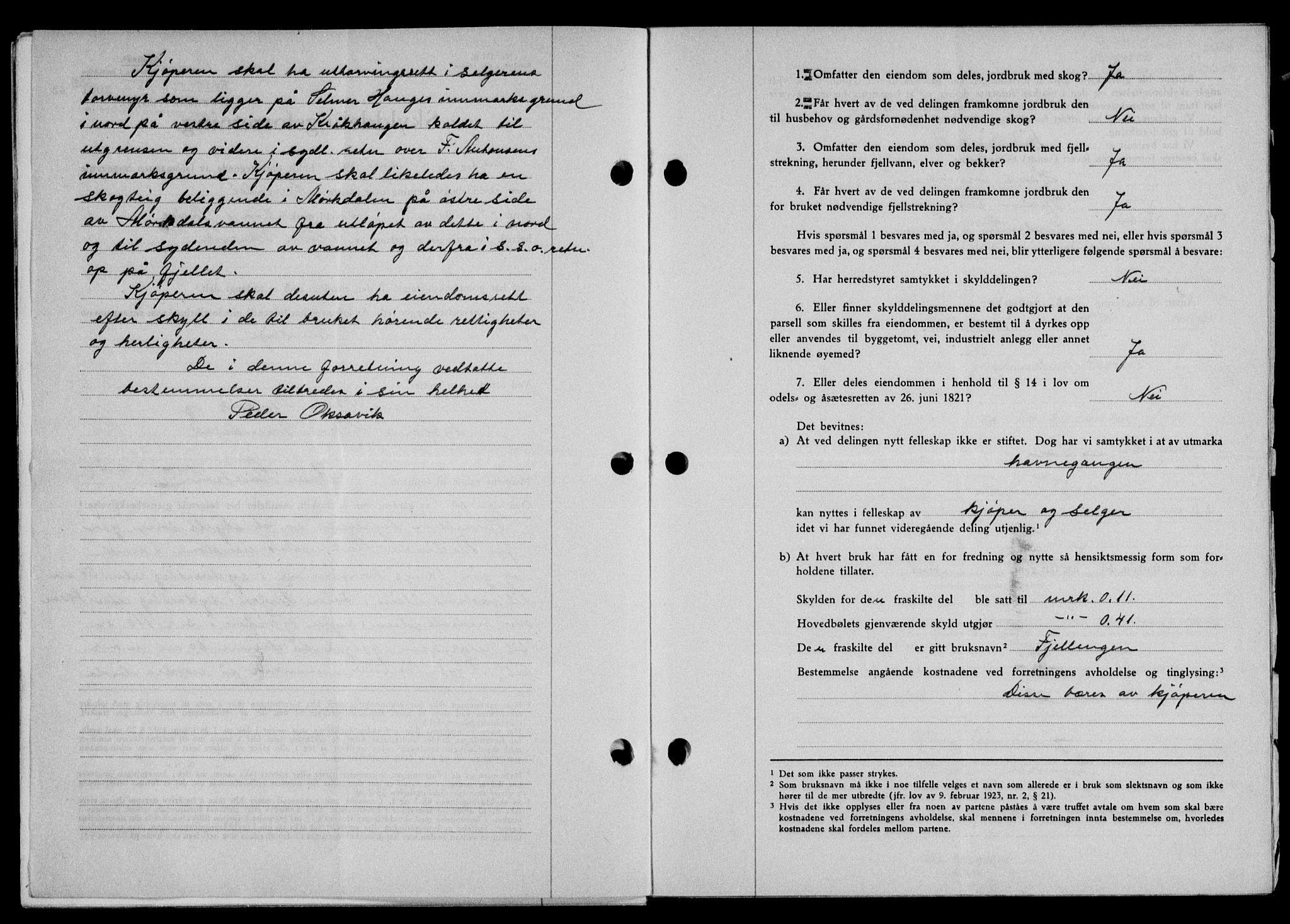 Lofoten sorenskriveri, SAT/A-0017/1/2/2C/L0013a: Mortgage book no. 13a, 1944-1946, Diary no: : 1001/1945