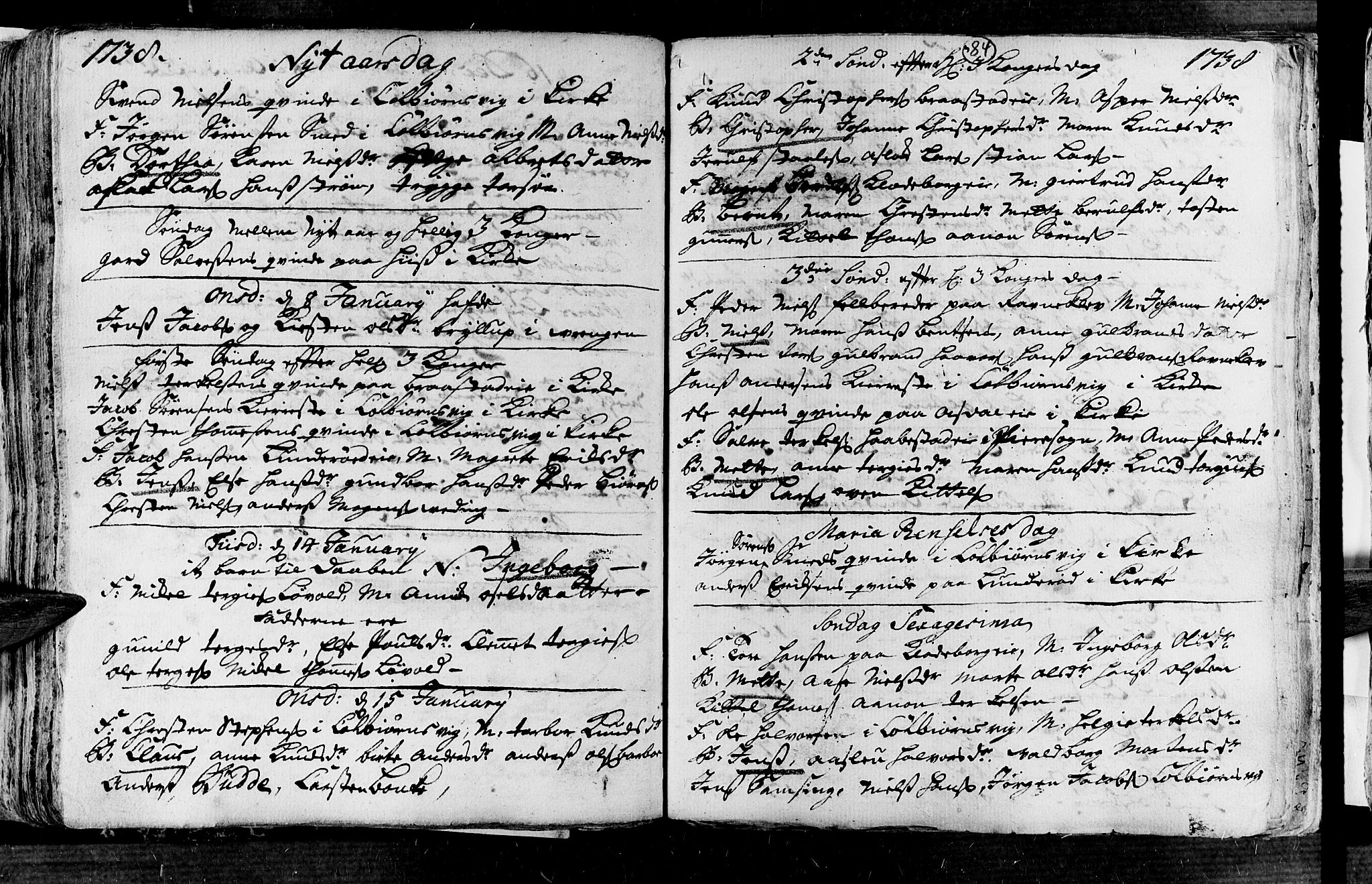 Øyestad sokneprestkontor, AV/SAK-1111-0049/F/Fa/L0004: Parish register (official) no. A 4, 1730-1750, p. 84