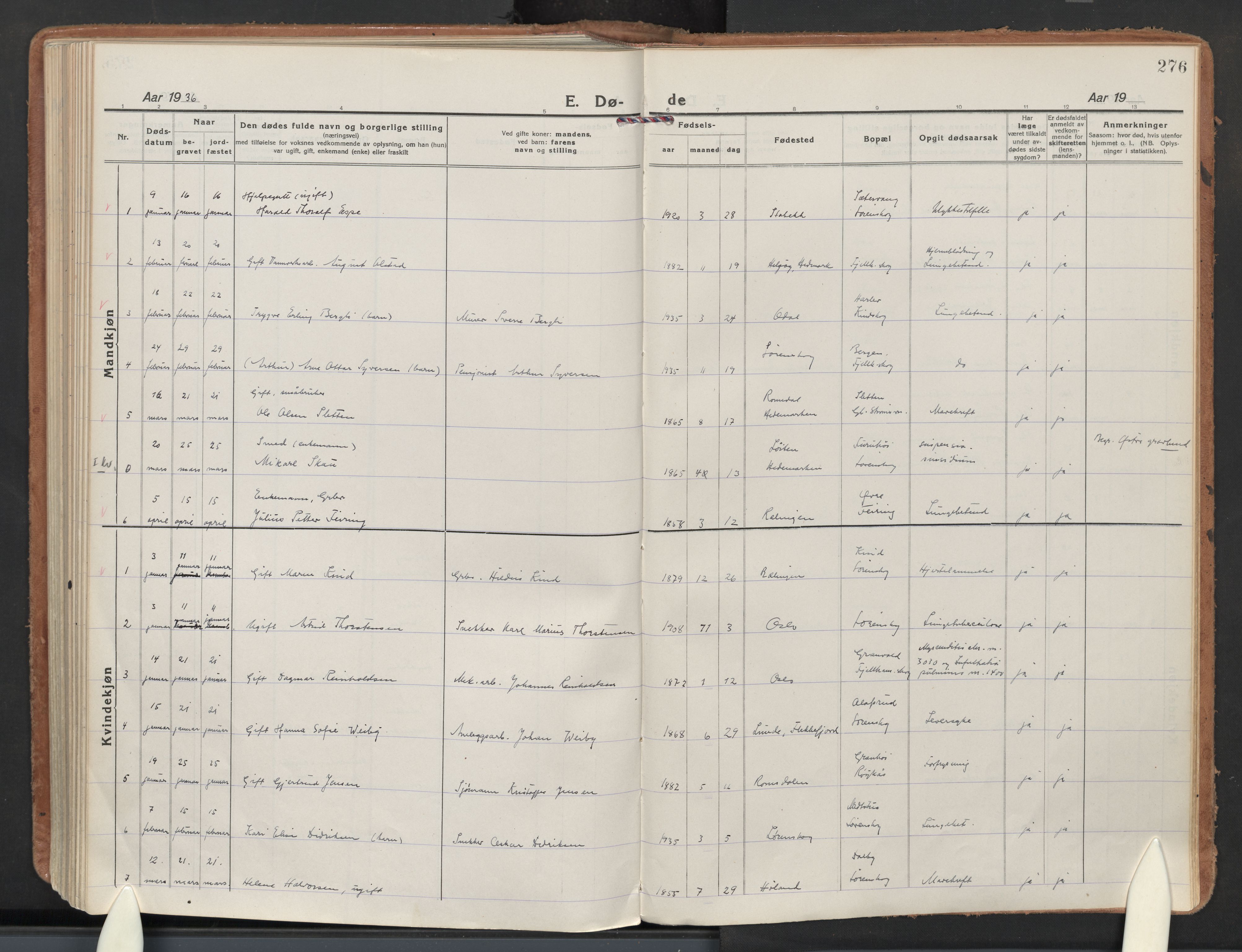 Skedsmo prestekontor Kirkebøker, AV/SAO-A-10033a/F/Fb/L0003: Parish register (official) no. II 3, 1921-1936, p. 276