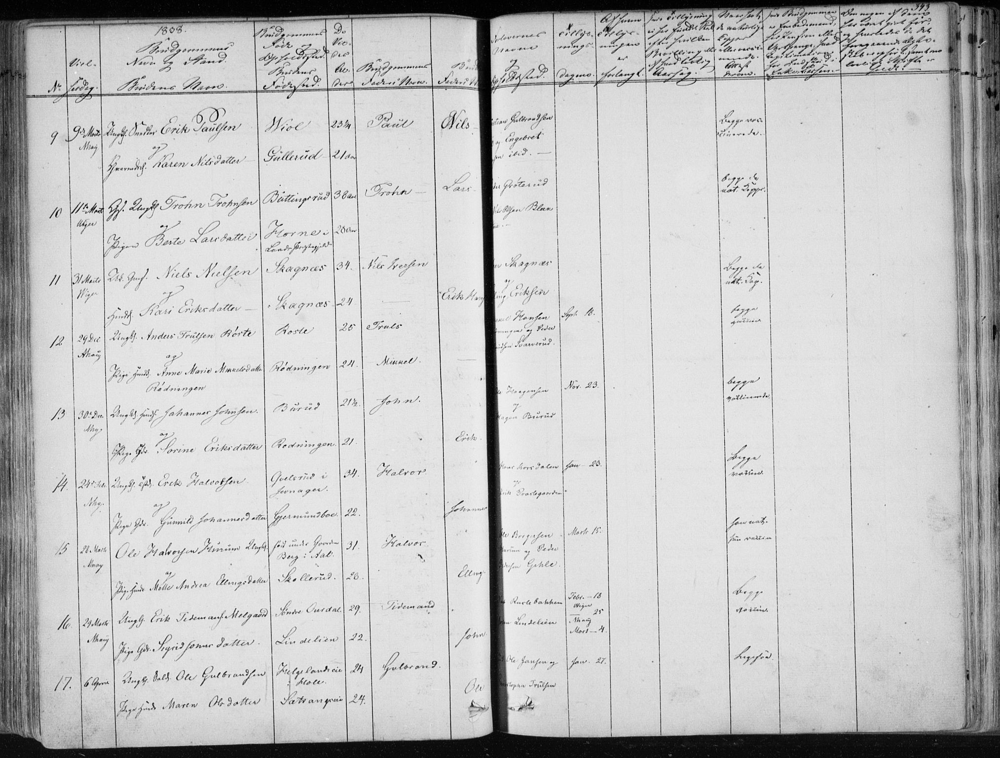 Norderhov kirkebøker, AV/SAKO-A-237/F/Fa/L0010: Parish register (official) no. 10, 1837-1847, p. 343