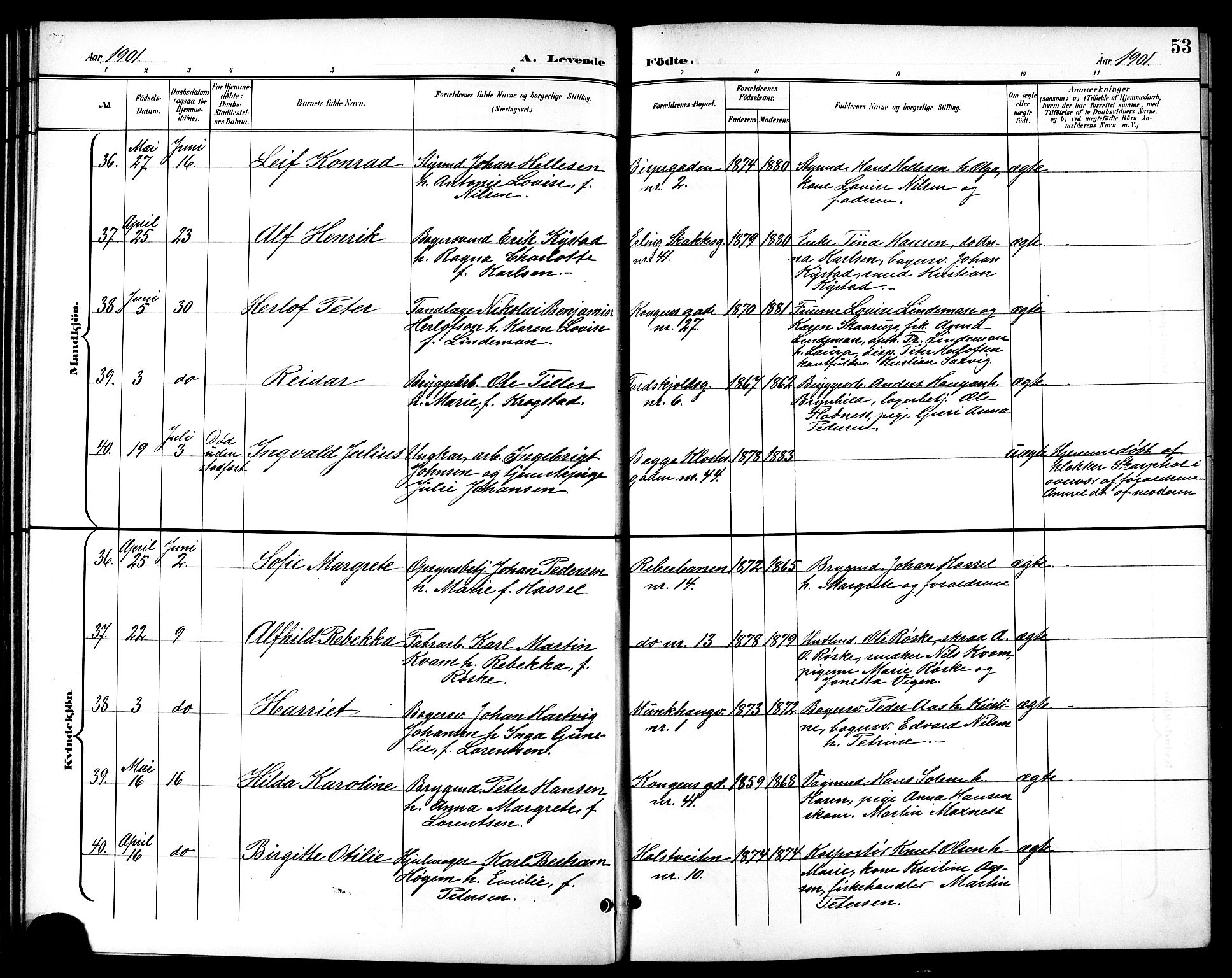 Ministerialprotokoller, klokkerbøker og fødselsregistre - Sør-Trøndelag, AV/SAT-A-1456/601/L0094: Parish register (copy) no. 601C12, 1898-1911, p. 53