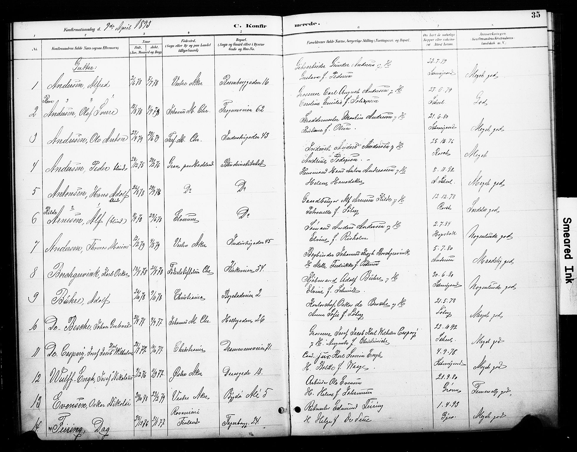 Uranienborg prestekontor Kirkebøker, SAO/A-10877/F/Fa/L0003: Parish register (official) no. 3, 1890-1904, p. 35