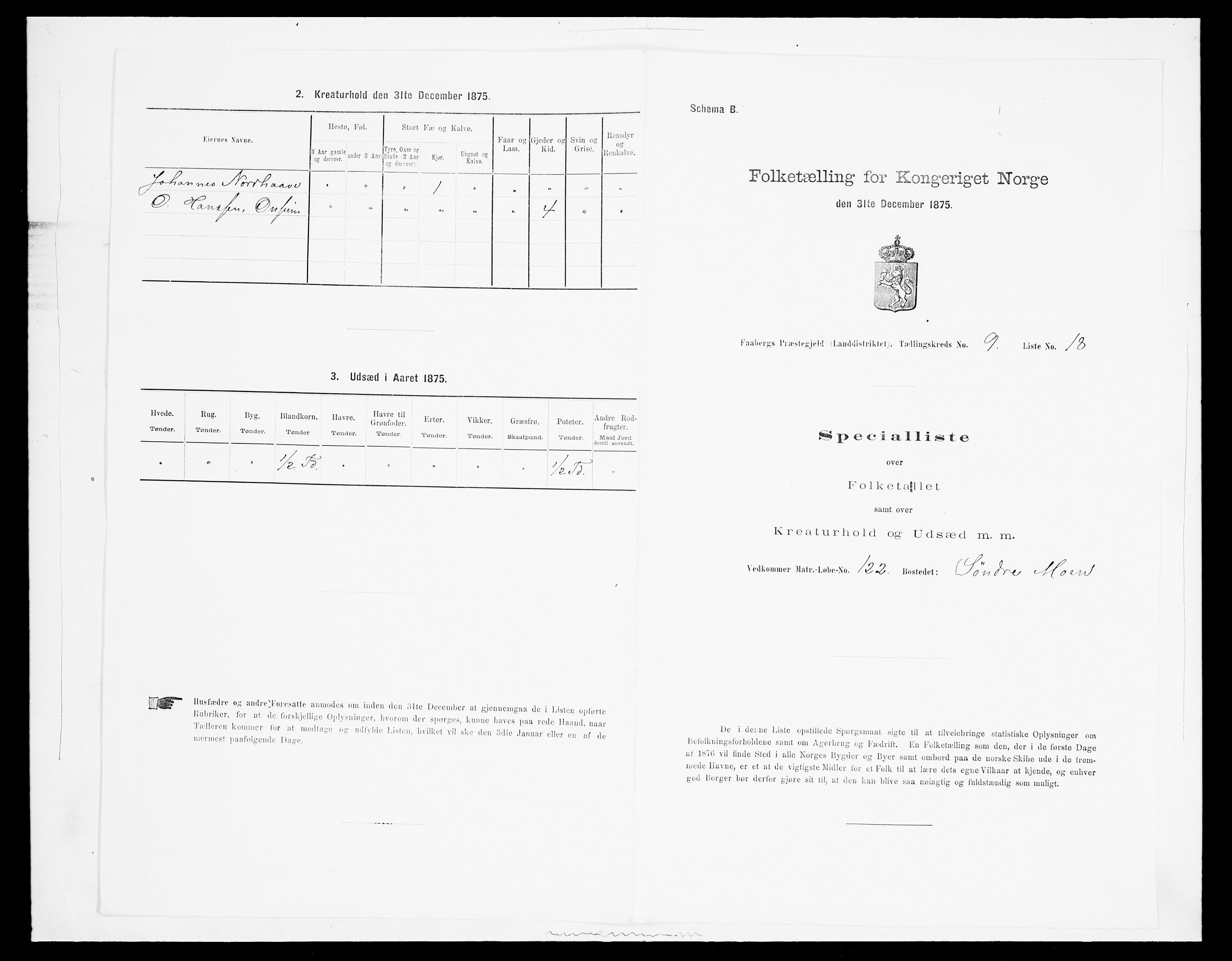 SAH, 1875 census for 0524L Fåberg/Fåberg og Lillehammer, 1875, p. 1142