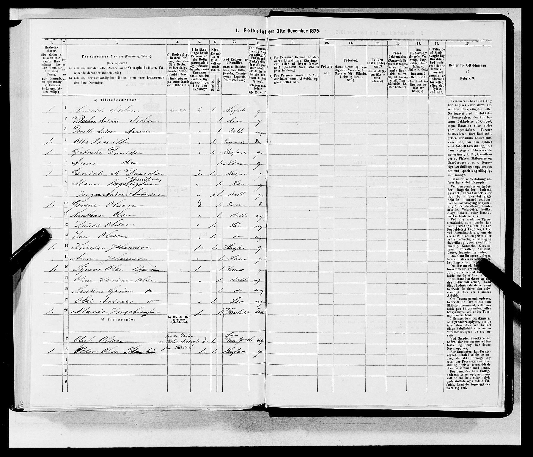 SAB, 1875 census for 1301 Bergen, 1875, p. 360