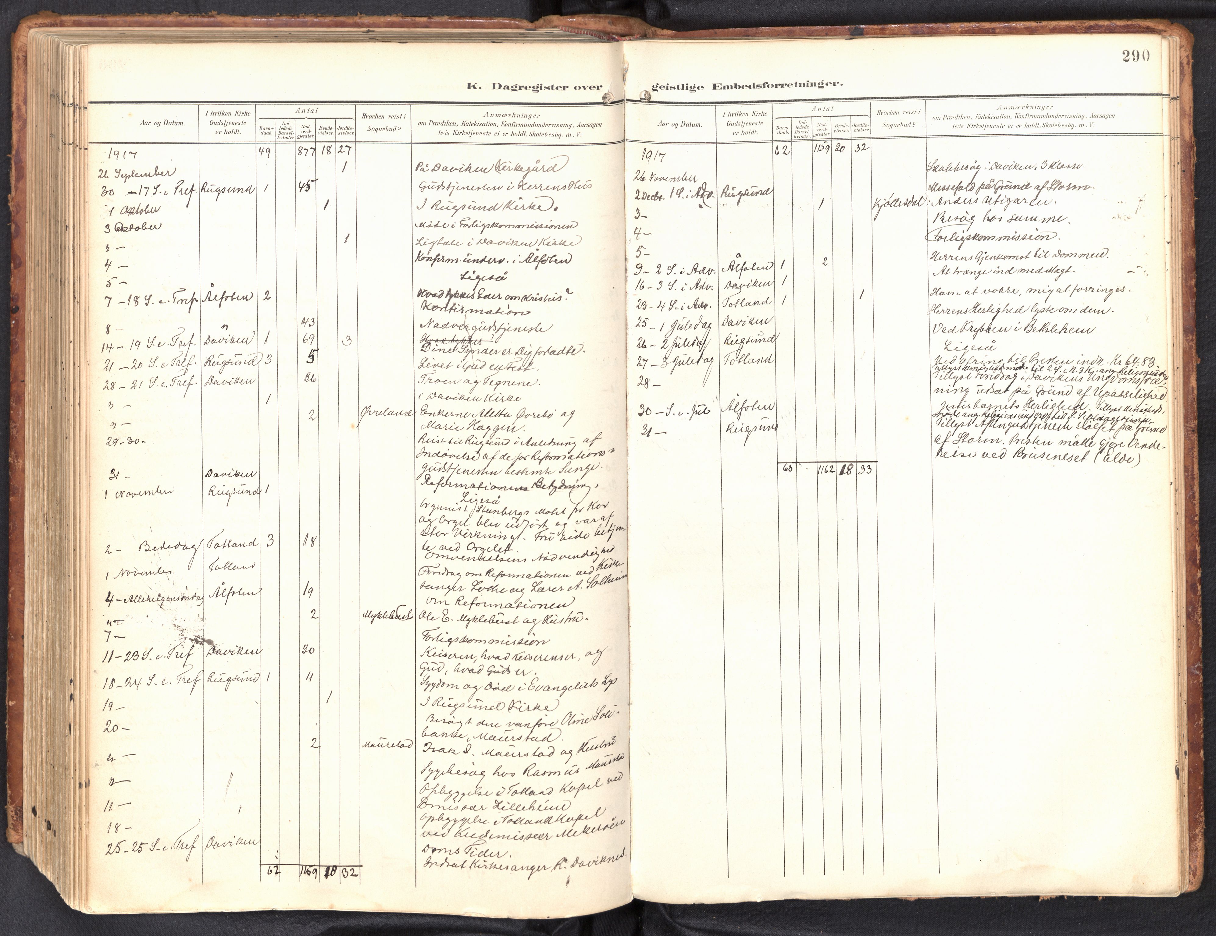 Davik sokneprestembete, SAB/A-79701/H/Haa/Haab/L0002: Parish register (official) no. B 2, 1901-1934, p. 290