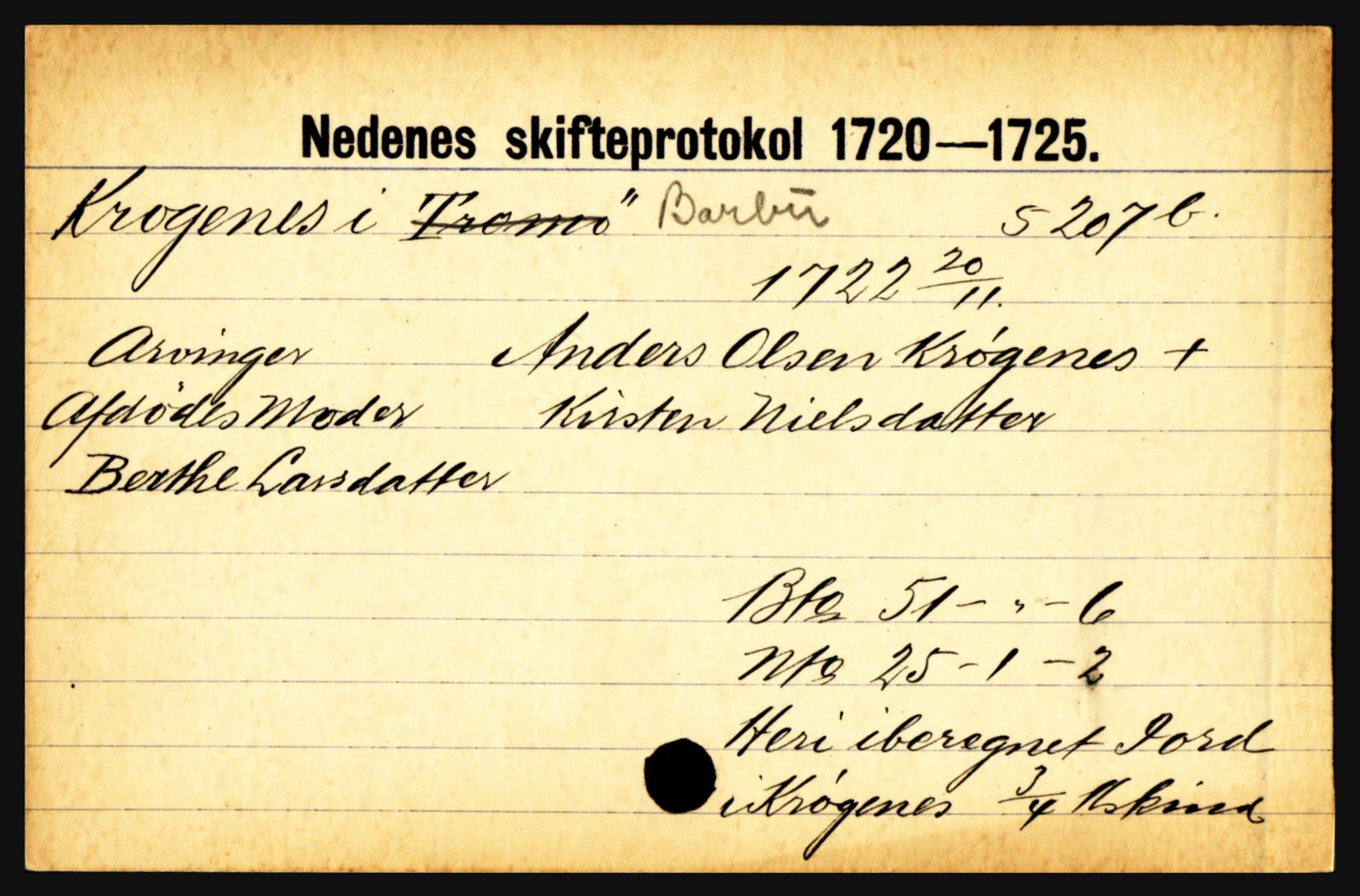 Nedenes sorenskriveri før 1824, AV/SAK-1221-0007/H, p. 16061