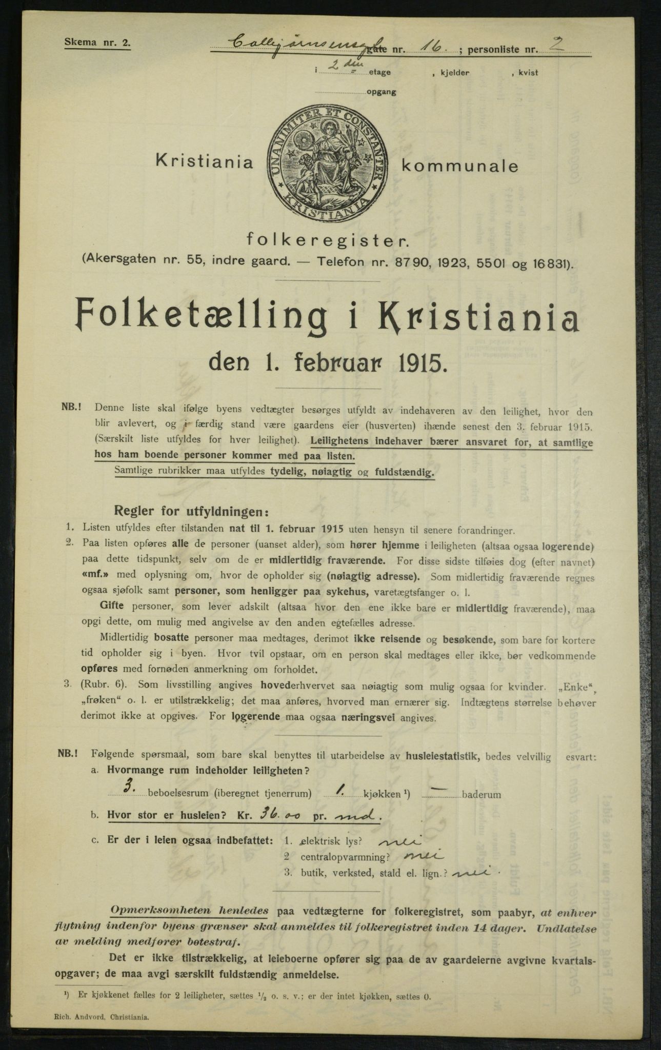 OBA, Municipal Census 1915 for Kristiania, 1915, p. 13061