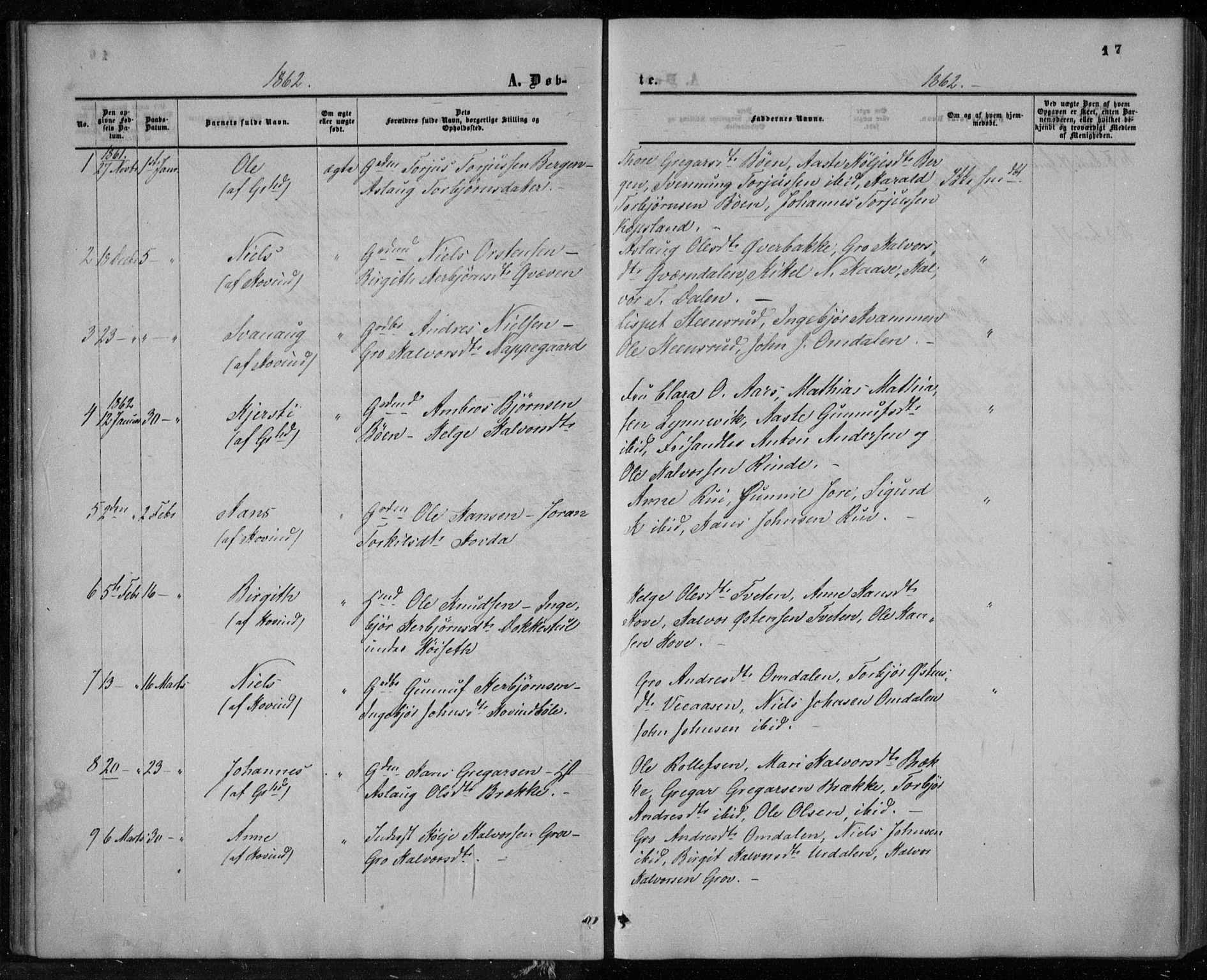 Gransherad kirkebøker, SAKO/A-267/F/Fa/L0003: Parish register (official) no. I 3, 1859-1870, p. 17