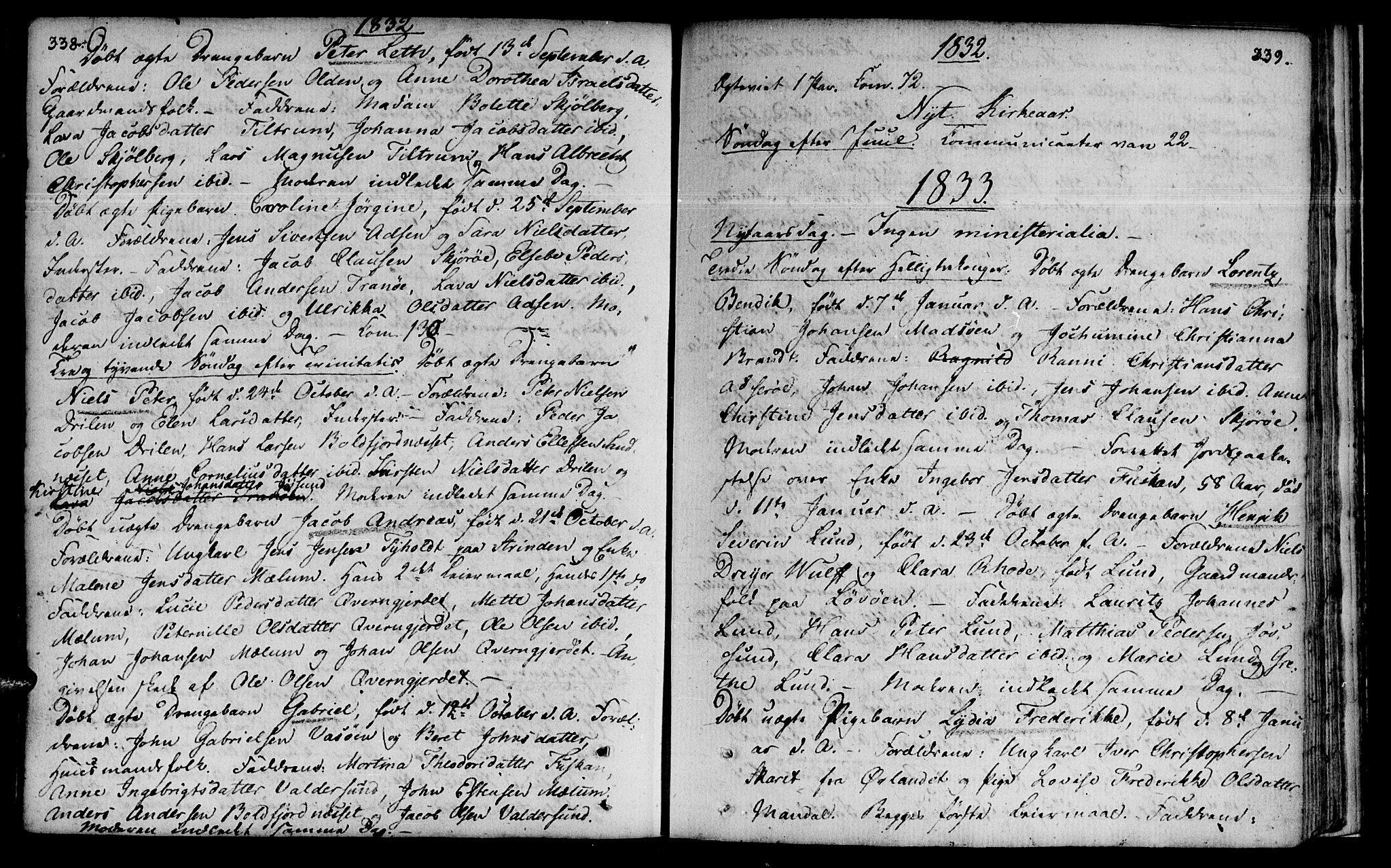 Ministerialprotokoller, klokkerbøker og fødselsregistre - Sør-Trøndelag, SAT/A-1456/655/L0674: Parish register (official) no. 655A03, 1802-1826, p. 338-339