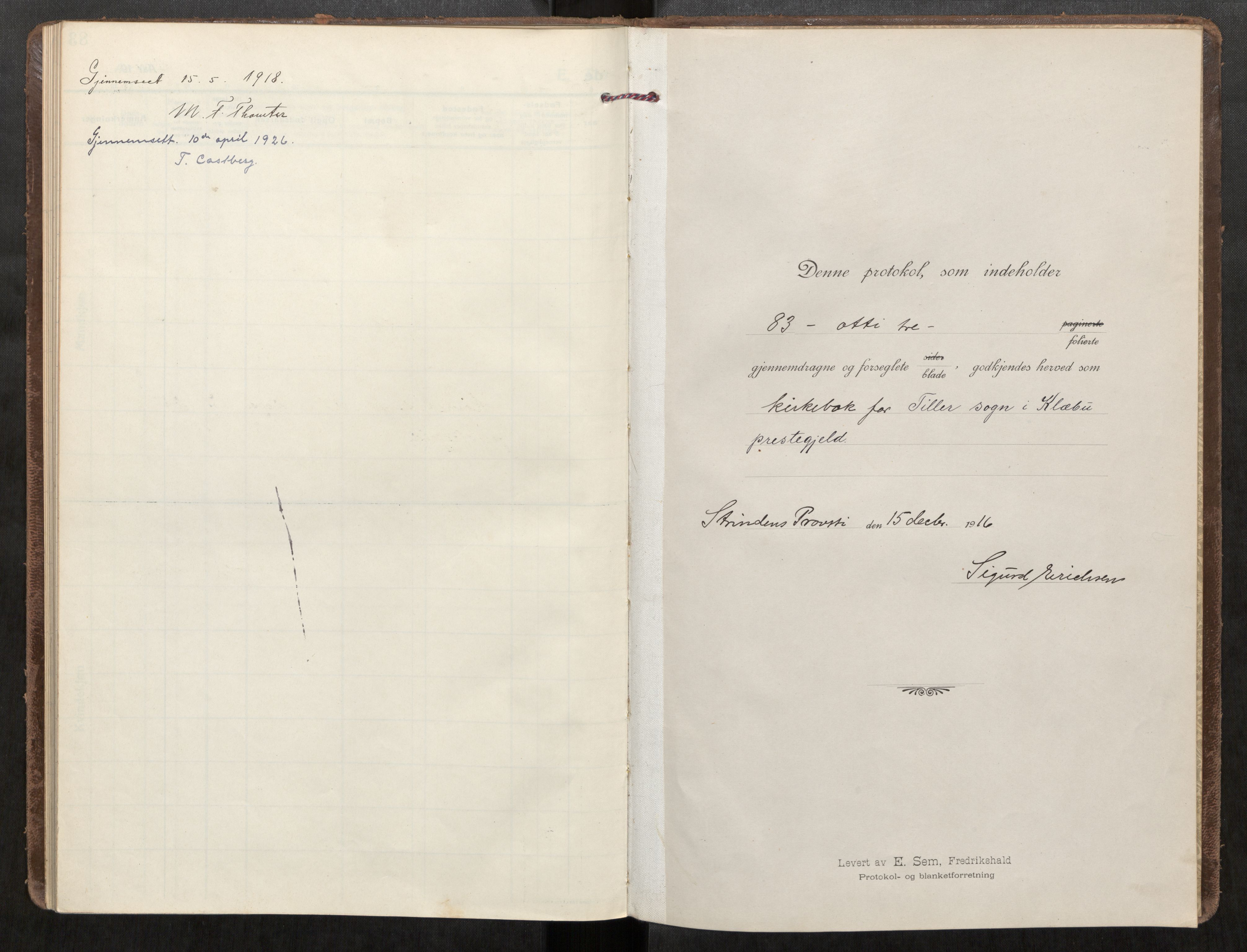 Klæbu sokneprestkontor, SAT/A-1112: Parish register (official) no. 3, 1917-1924