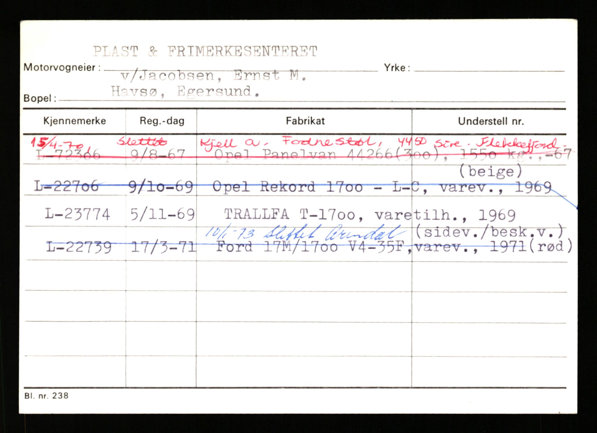 Stavanger trafikkstasjon, SAST/A-101942/0/H/L0029: Omdal - Polaris, 1930-1971, p. 3204