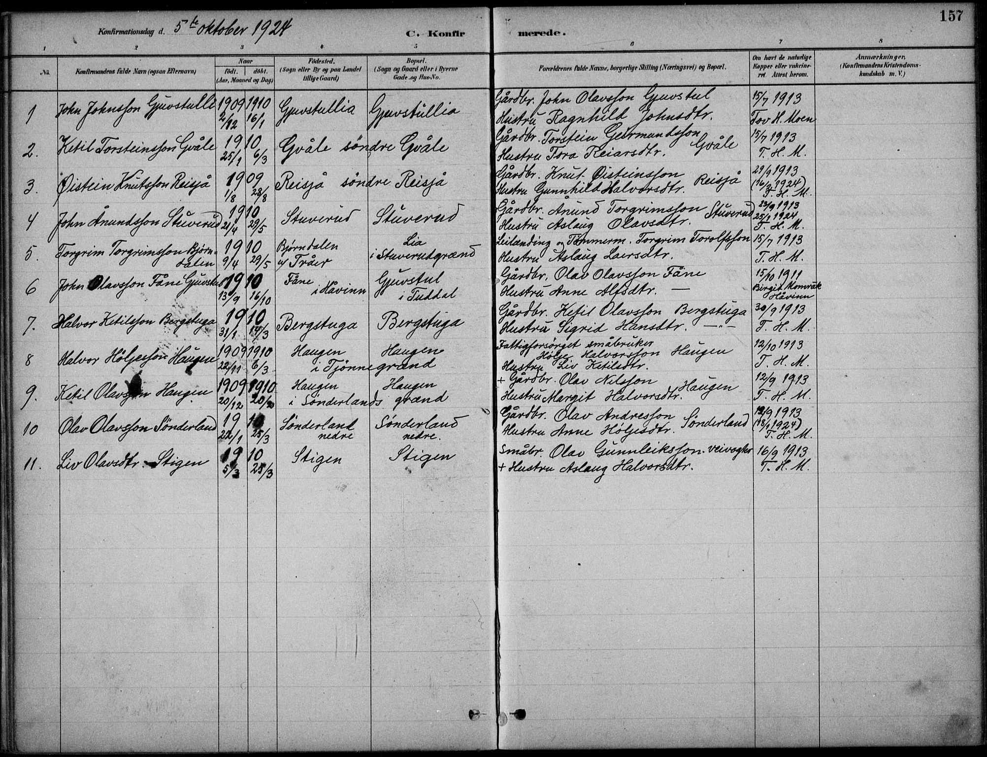 Hjartdal kirkebøker, SAKO/A-270/F/Fc/L0002: Parish register (official) no. III 2, 1880-1936, p. 157
