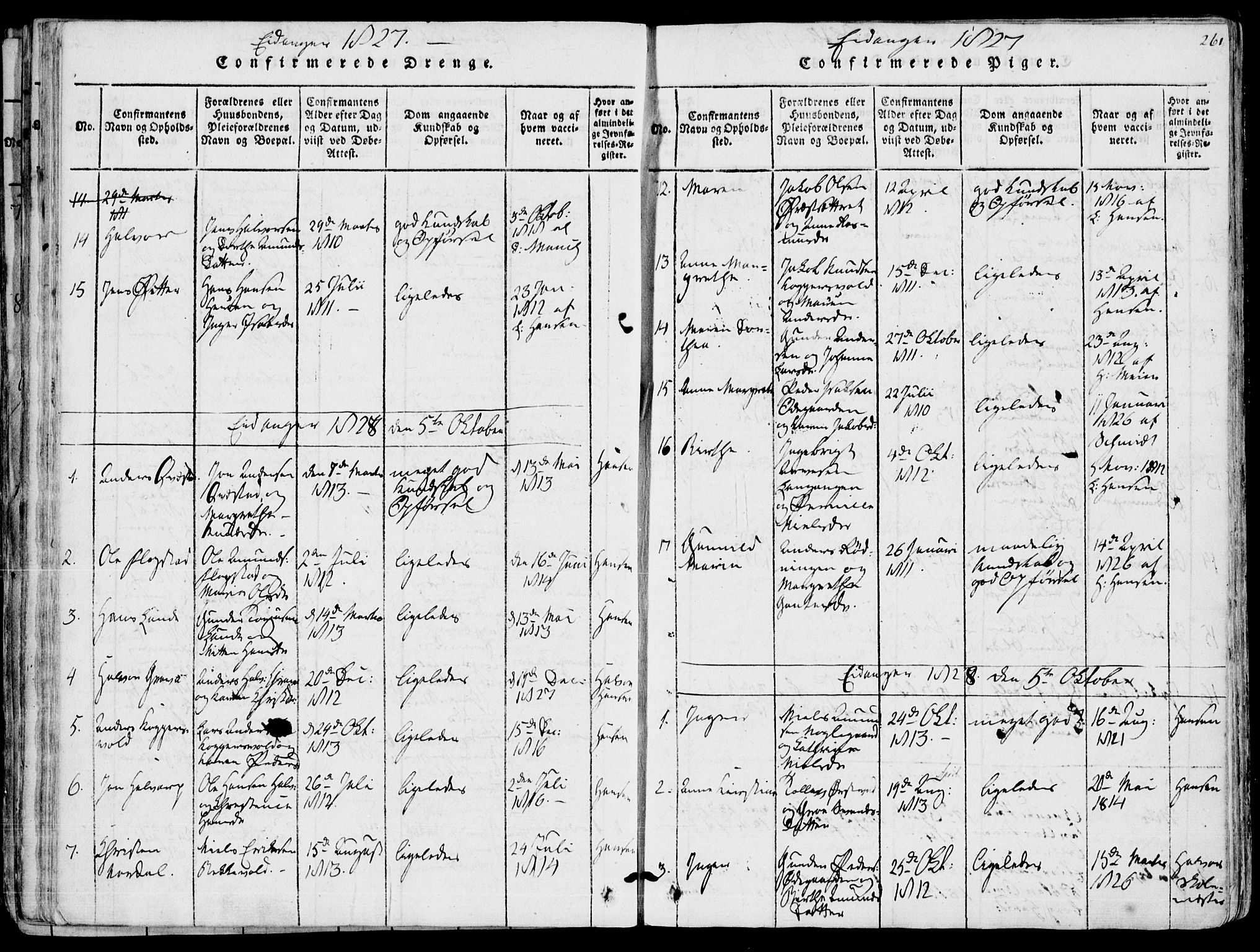 Eidanger kirkebøker, SAKO/A-261/F/Fa/L0007: Parish register (official) no. 7, 1814-1831, p. 261
