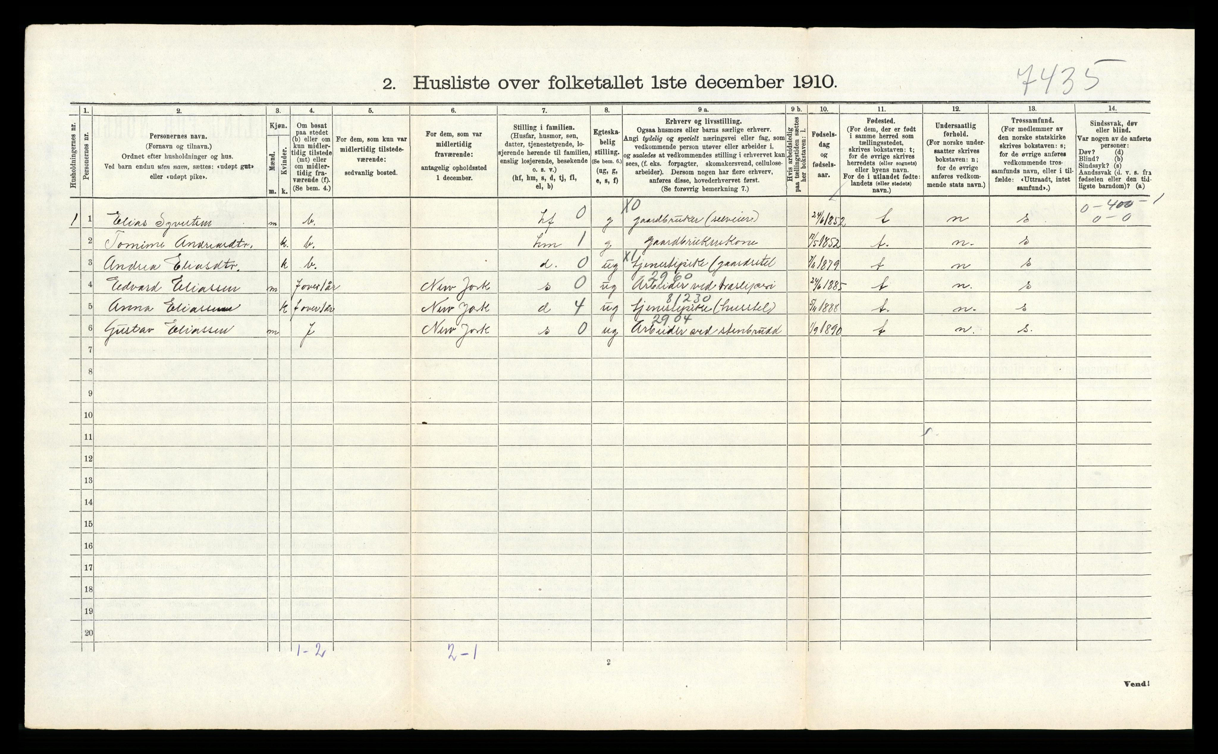 RA, 1910 census for Austad, 1910, p. 503