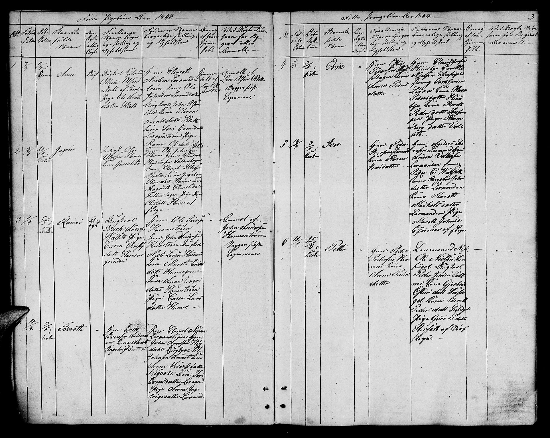 Ministerialprotokoller, klokkerbøker og fødselsregistre - Sør-Trøndelag, AV/SAT-A-1456/666/L0789: Parish register (copy) no. 666C02, 1843-1847, p. 3