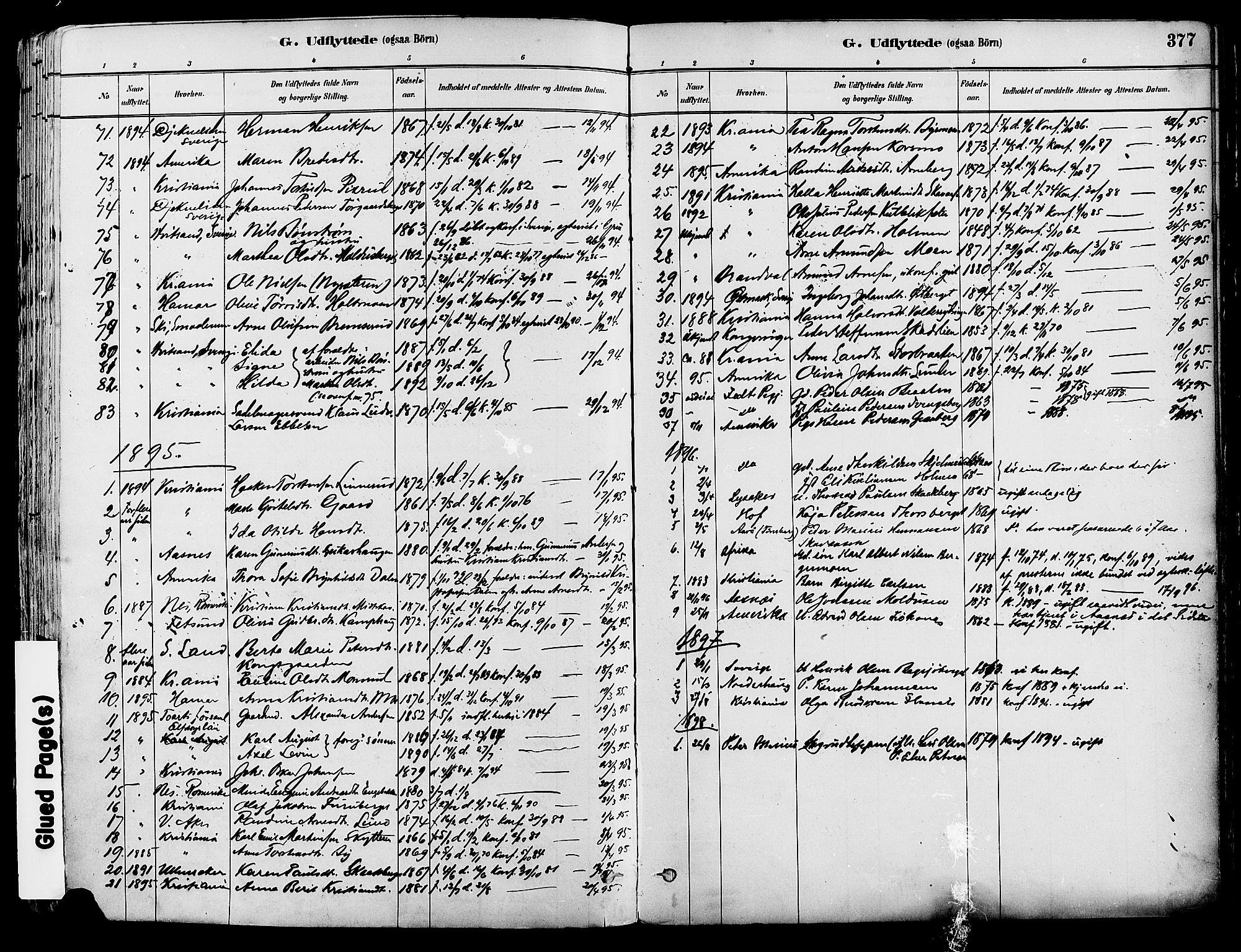 Grue prestekontor, SAH/PREST-036/H/Ha/Haa/L0012: Parish register (official) no. 12, 1881-1897, p. 377