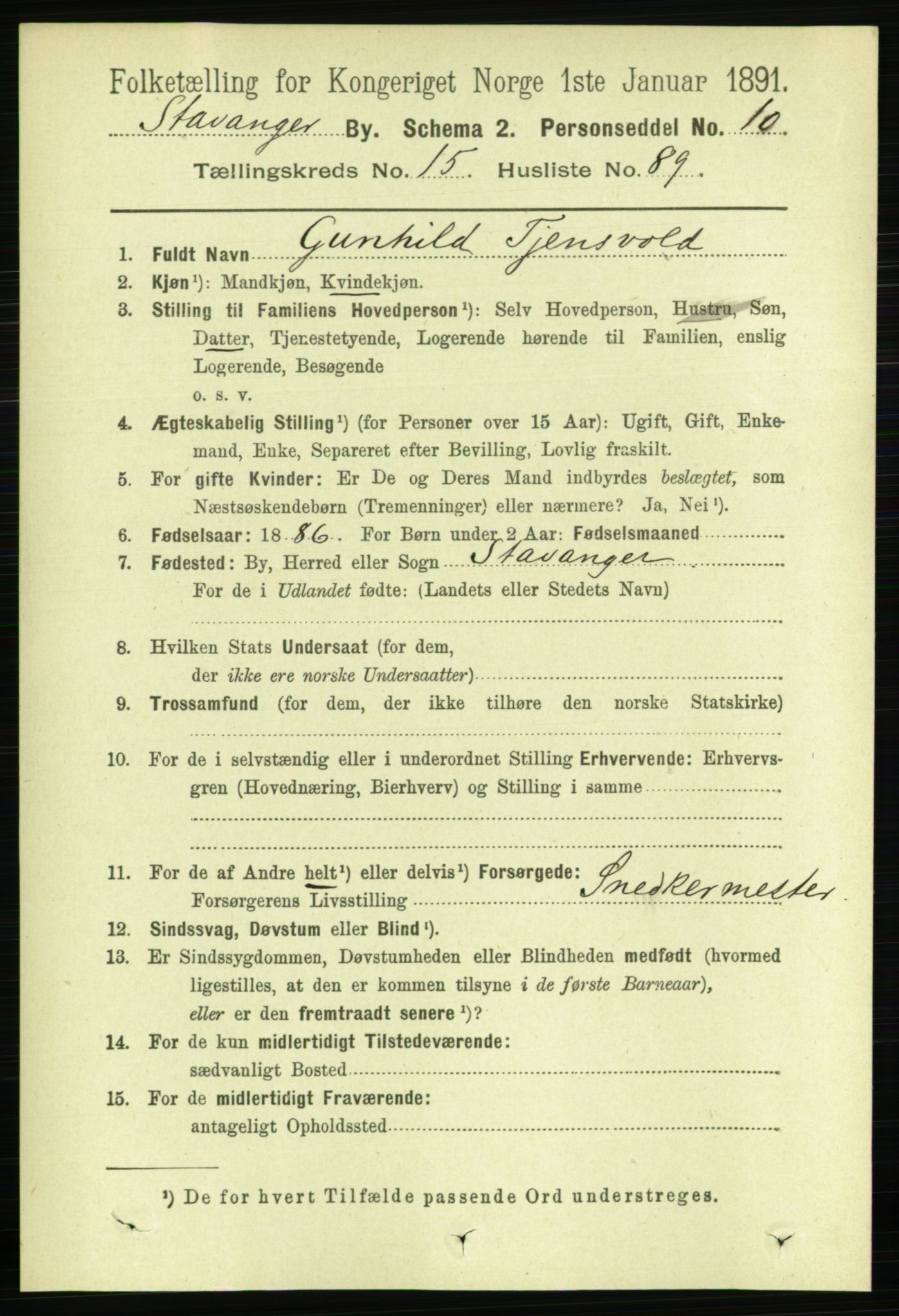 RA, 1891 census for 1103 Stavanger, 1891, p. 18726