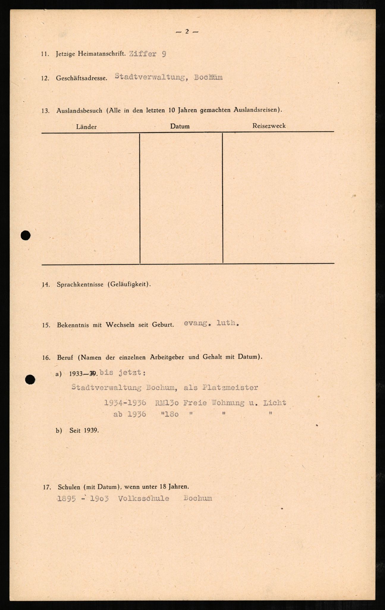 Forsvaret, Forsvarets overkommando II, RA/RAFA-3915/D/Db/L0002: CI Questionaires. Tyske okkupasjonsstyrker i Norge. Tyskere., 1945-1946, p. 41