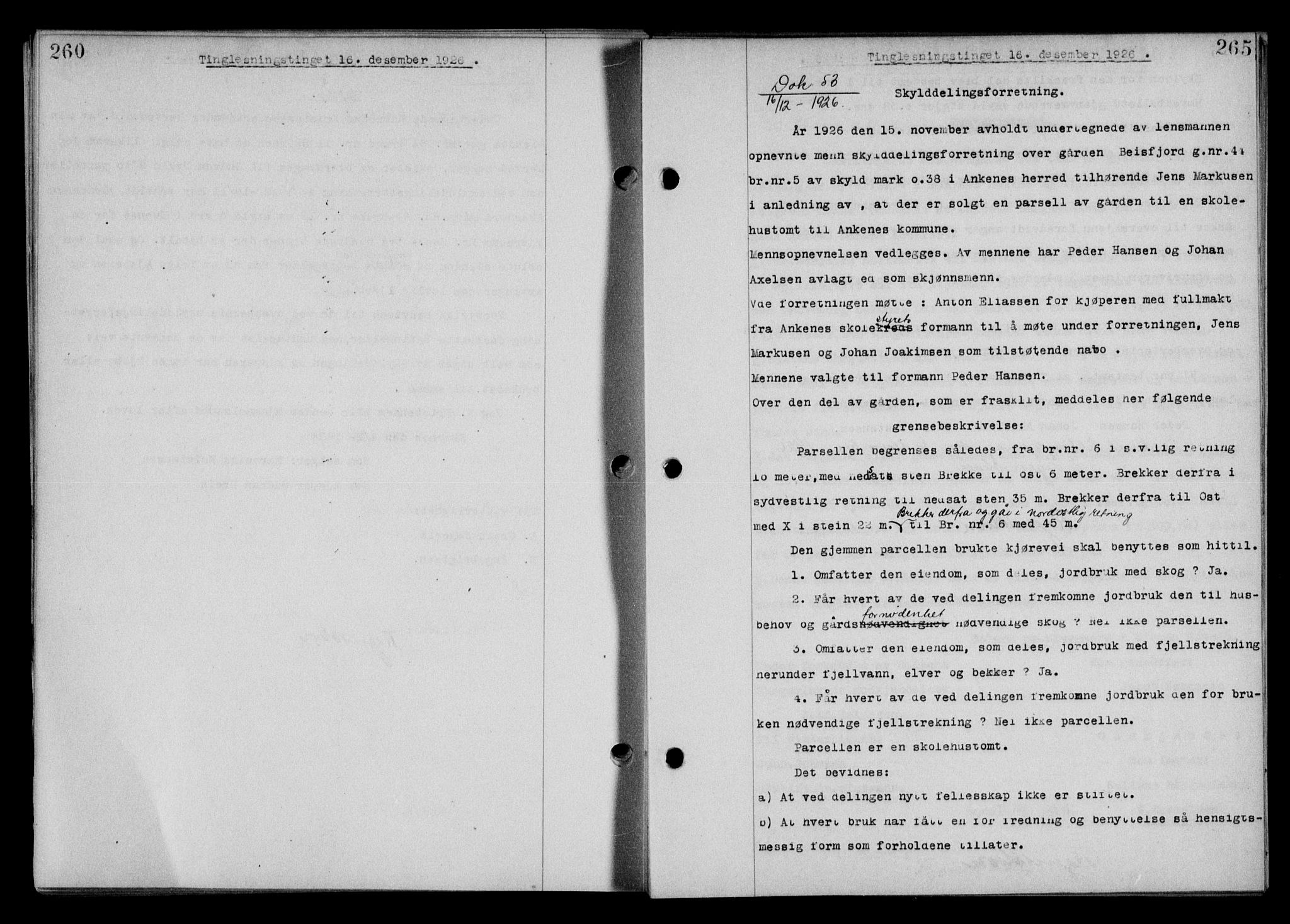 Steigen og Ofoten sorenskriveri, SAT/A-0030/1/2/2C/L0014: Mortgage book no. 13 og 15, 1926-1927, Deed date: 16.12.1926