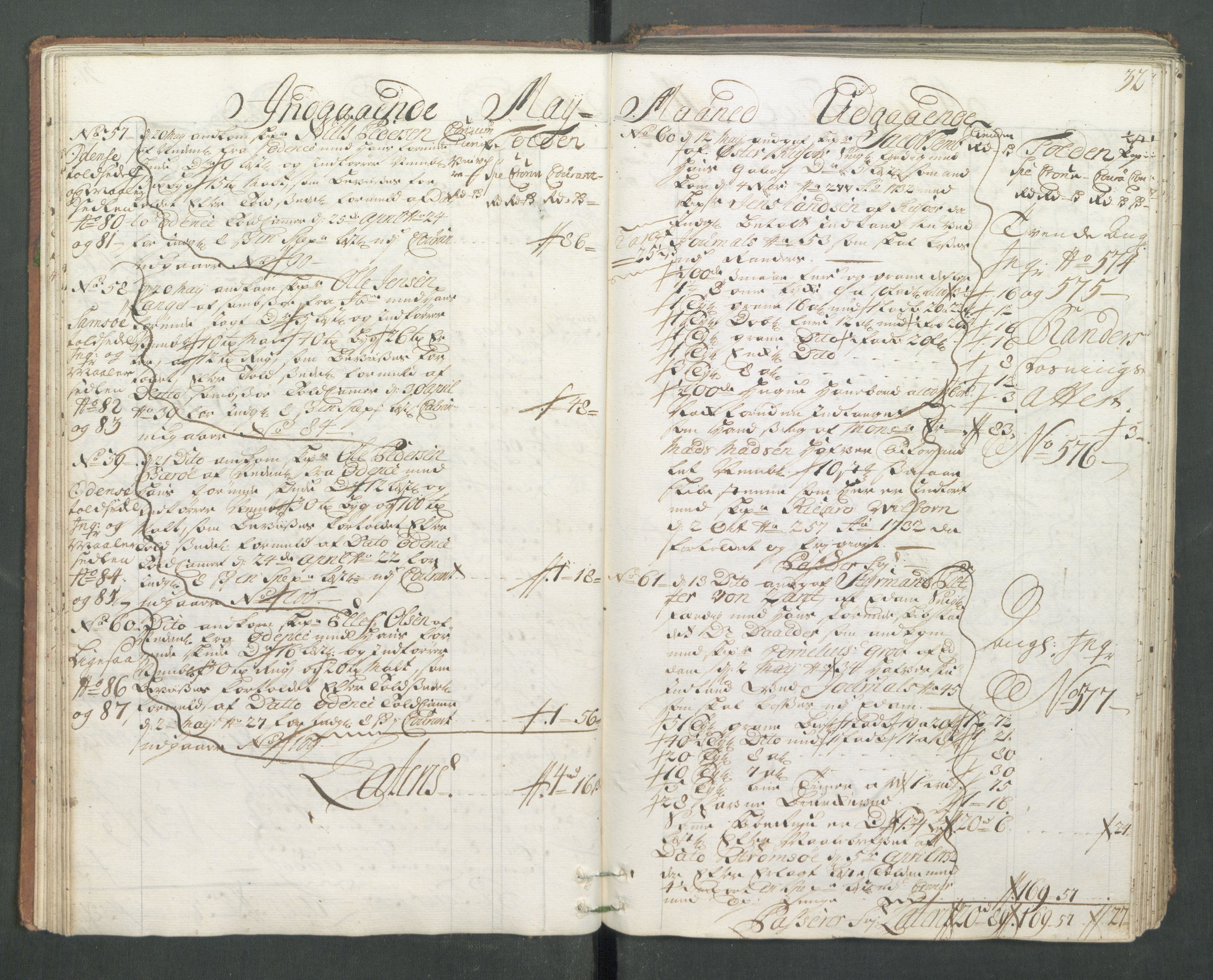 Generaltollkammeret, tollregnskaper, AV/RA-EA-5490/R14/L0013/0001: Tollregnskaper Øster-Risør / Hovedtollbok, 1733, p. 31b-32a
