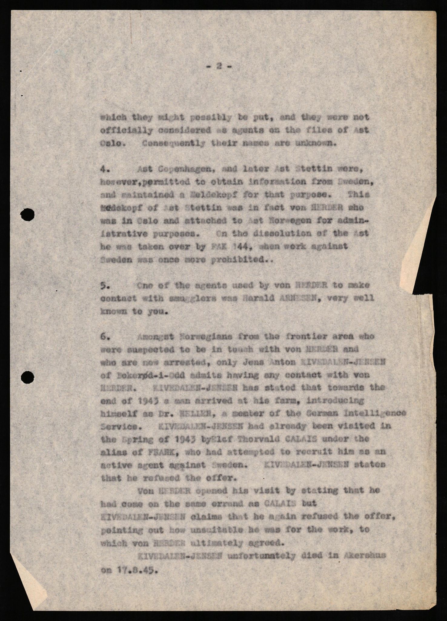 Forsvaret, Forsvarets overkommando II, AV/RA-RAFA-3915/D/Db/L0013: CI Questionaires. Tyske okkupasjonsstyrker i Norge. Tyskere., 1945-1946, p. 19