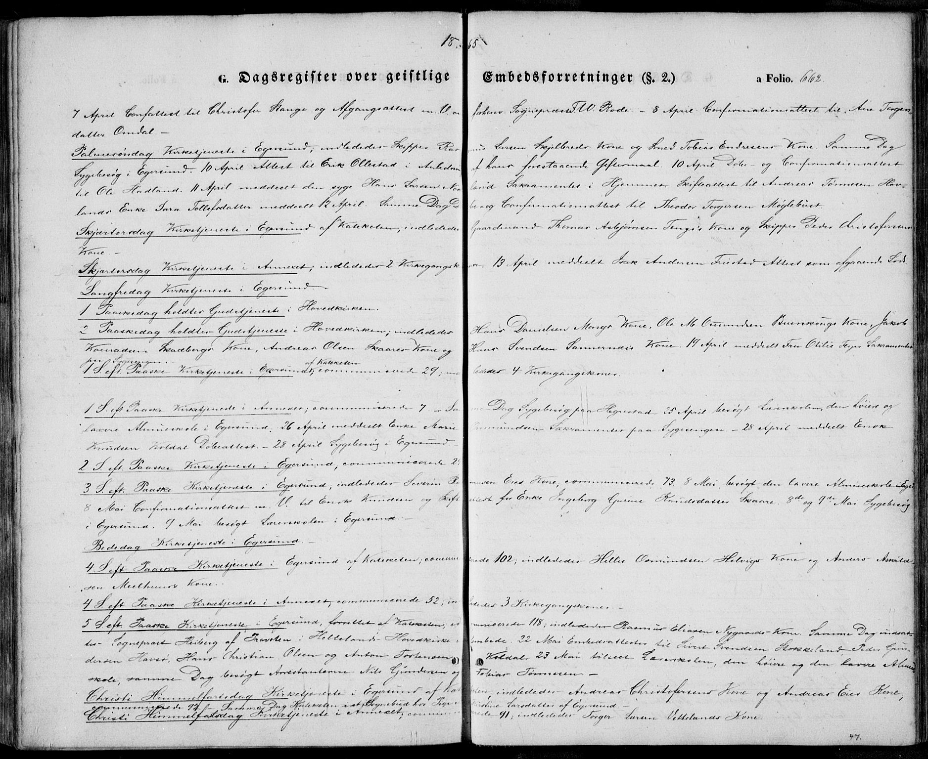 Eigersund sokneprestkontor, AV/SAST-A-101807/S08/L0013: Parish register (official) no. A 12.2, 1850-1865, p. 662