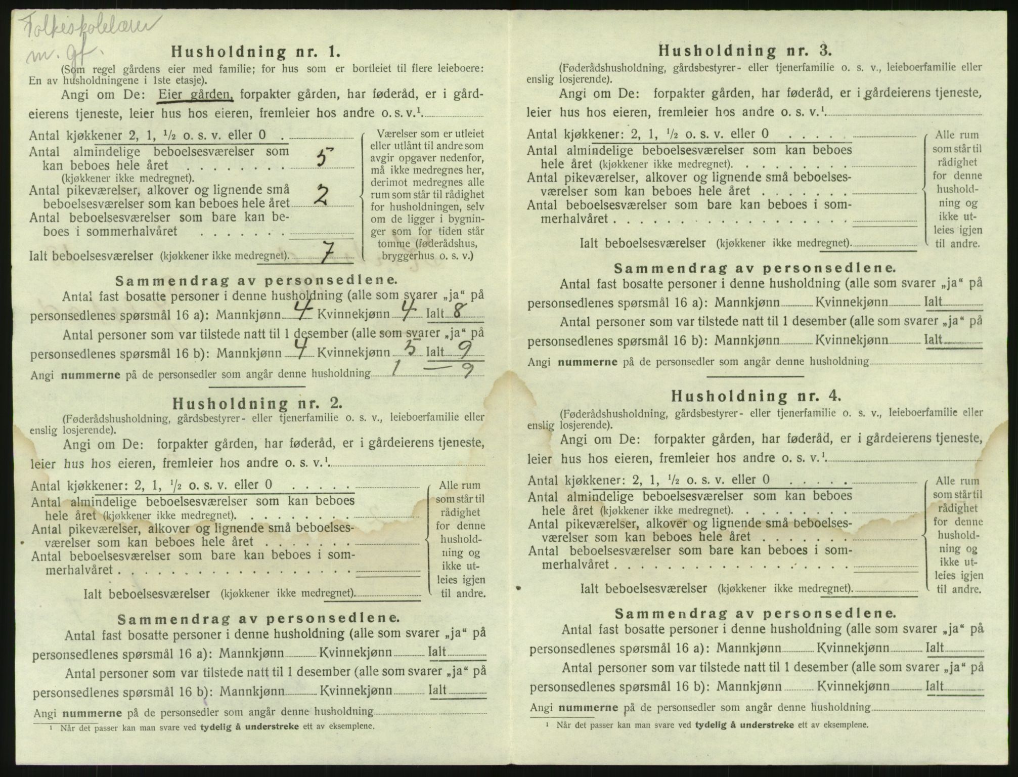 SAKO, 1920 census for Kviteseid, 1920, p. 1406