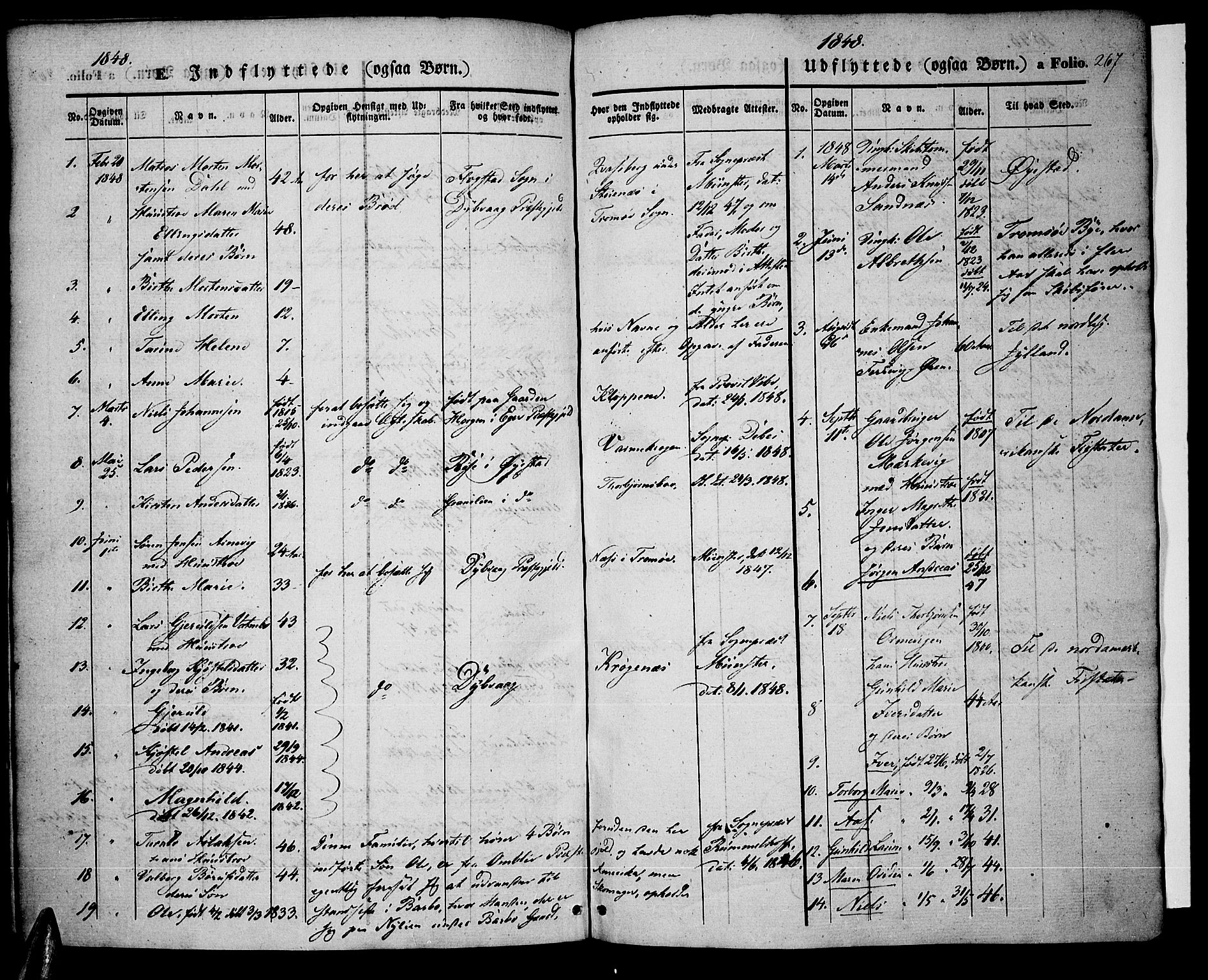 Tromøy sokneprestkontor, AV/SAK-1111-0041/F/Fa/L0005: Parish register (official) no. A 5, 1847-1856, p. 267