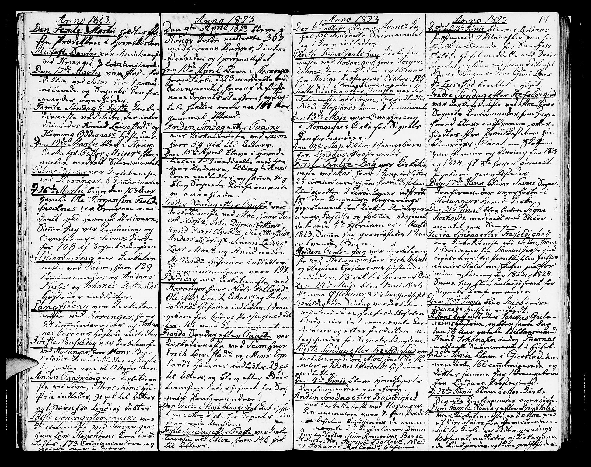 Hosanger sokneprestembete, AV/SAB-A-75801/H/Haa: Parish register (official) no. A 4, 1811-1821, p. 17