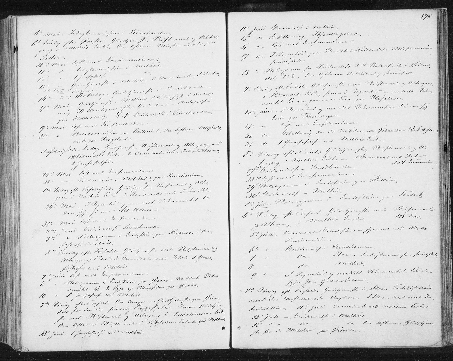 Ministerialprotokoller, klokkerbøker og fødselsregistre - Sør-Trøndelag, SAT/A-1456/691/L1077: Parish register (official) no. 691A09, 1862-1873, p. 575