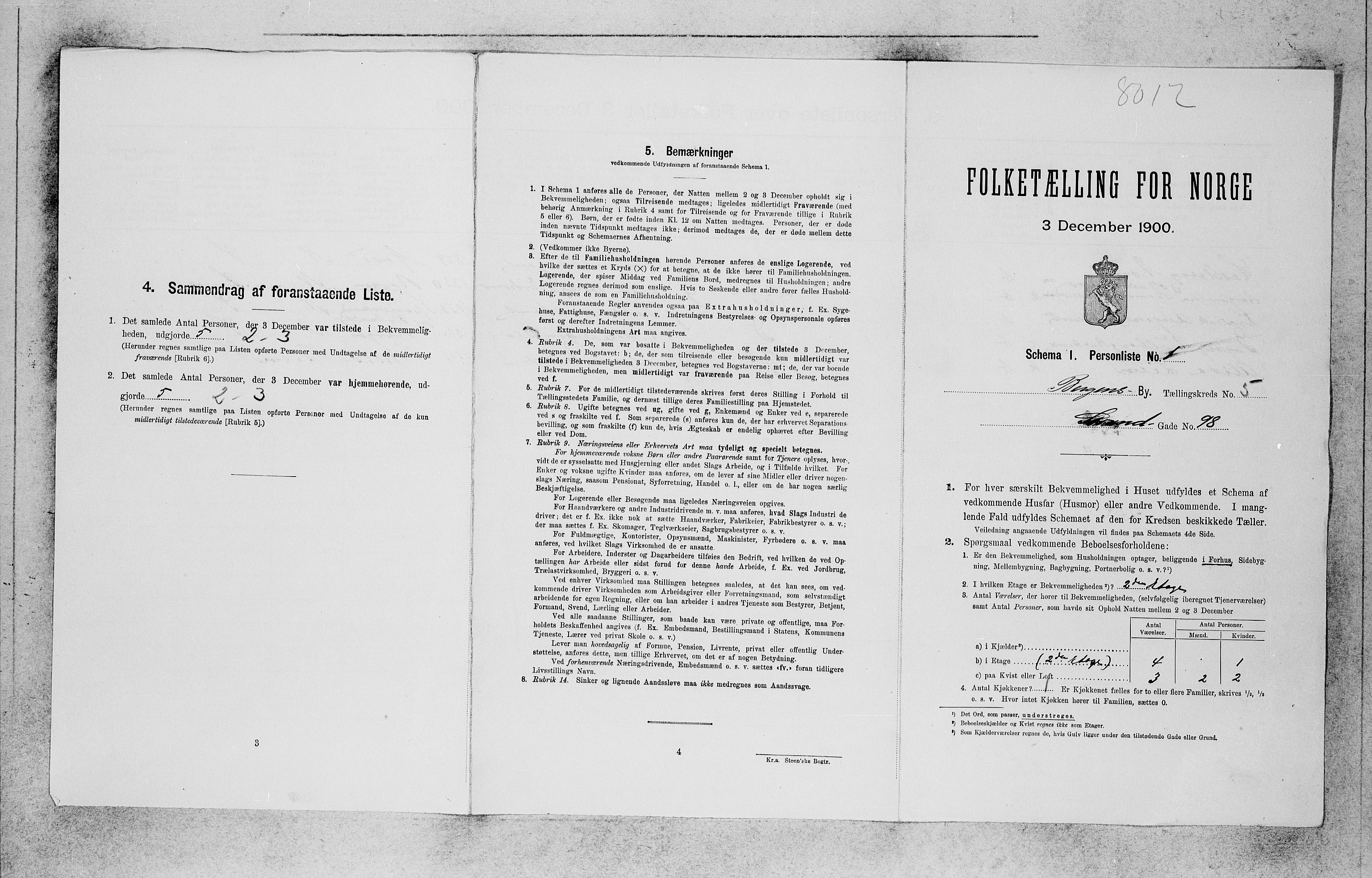 SAB, 1900 census for Bergen, 1900, p. 900