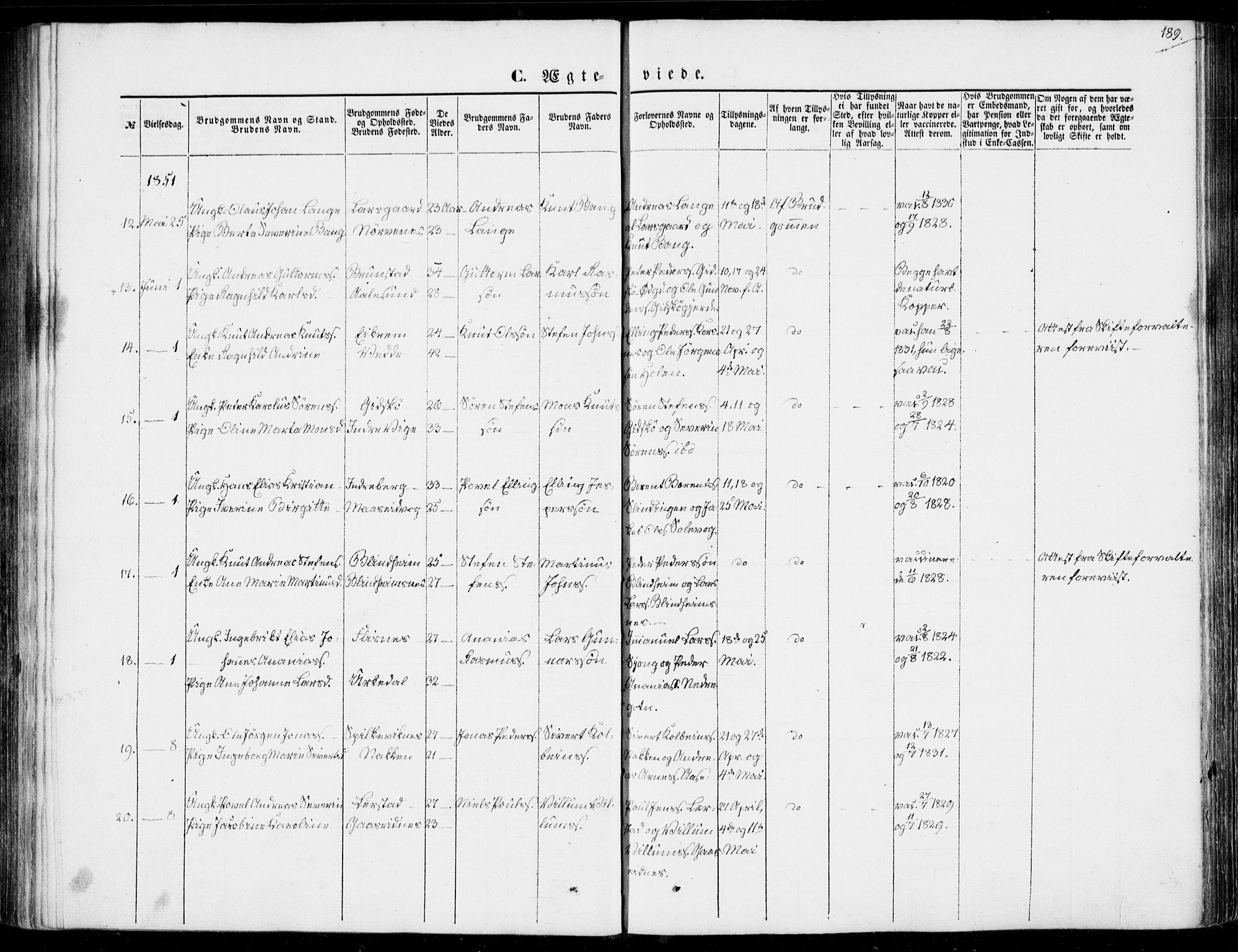 Ministerialprotokoller, klokkerbøker og fødselsregistre - Møre og Romsdal, AV/SAT-A-1454/528/L0397: Parish register (official) no. 528A08, 1848-1858, p. 189