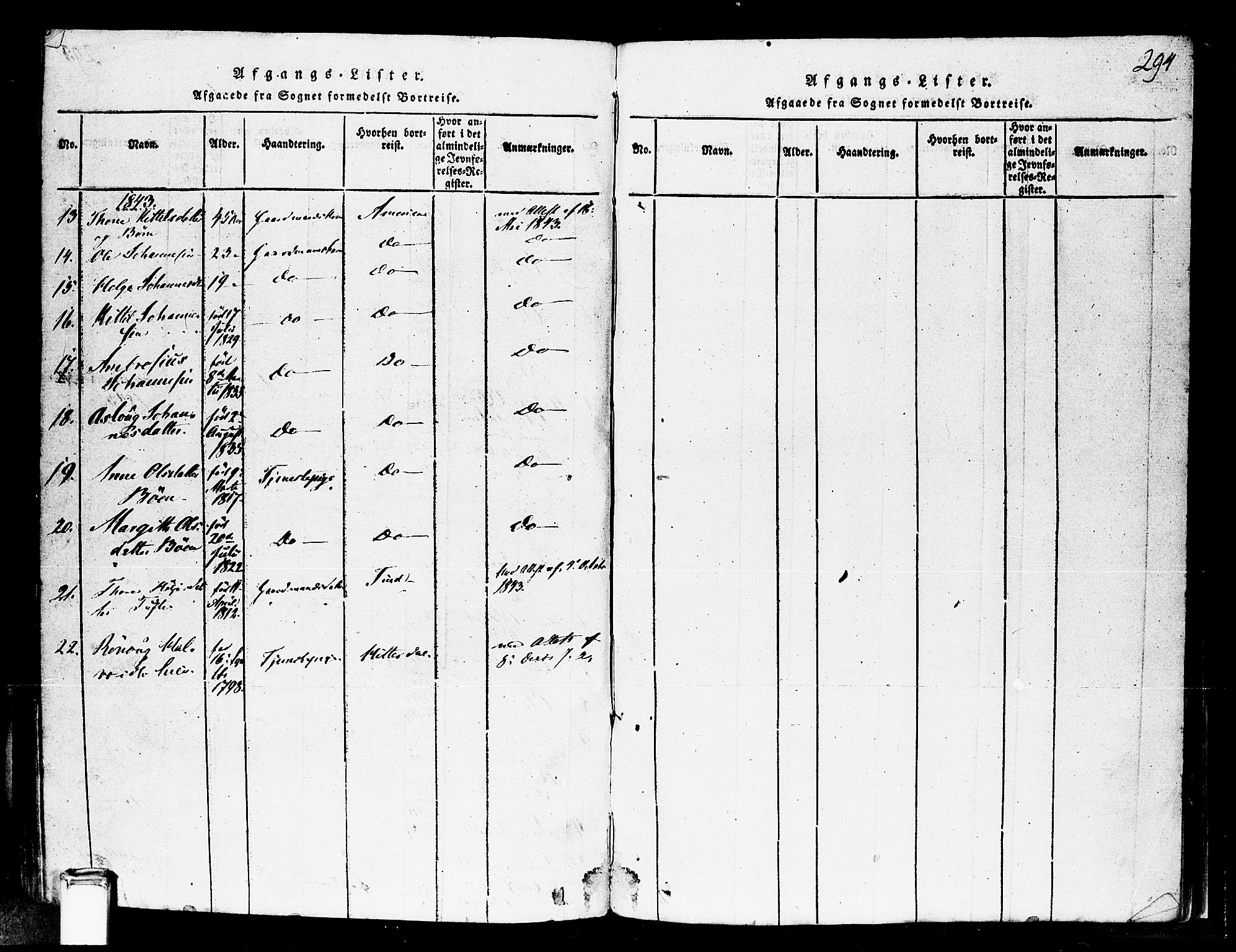 Gransherad kirkebøker, SAKO/A-267/F/Fa/L0001: Parish register (official) no. I 1, 1815-1843, p. 294