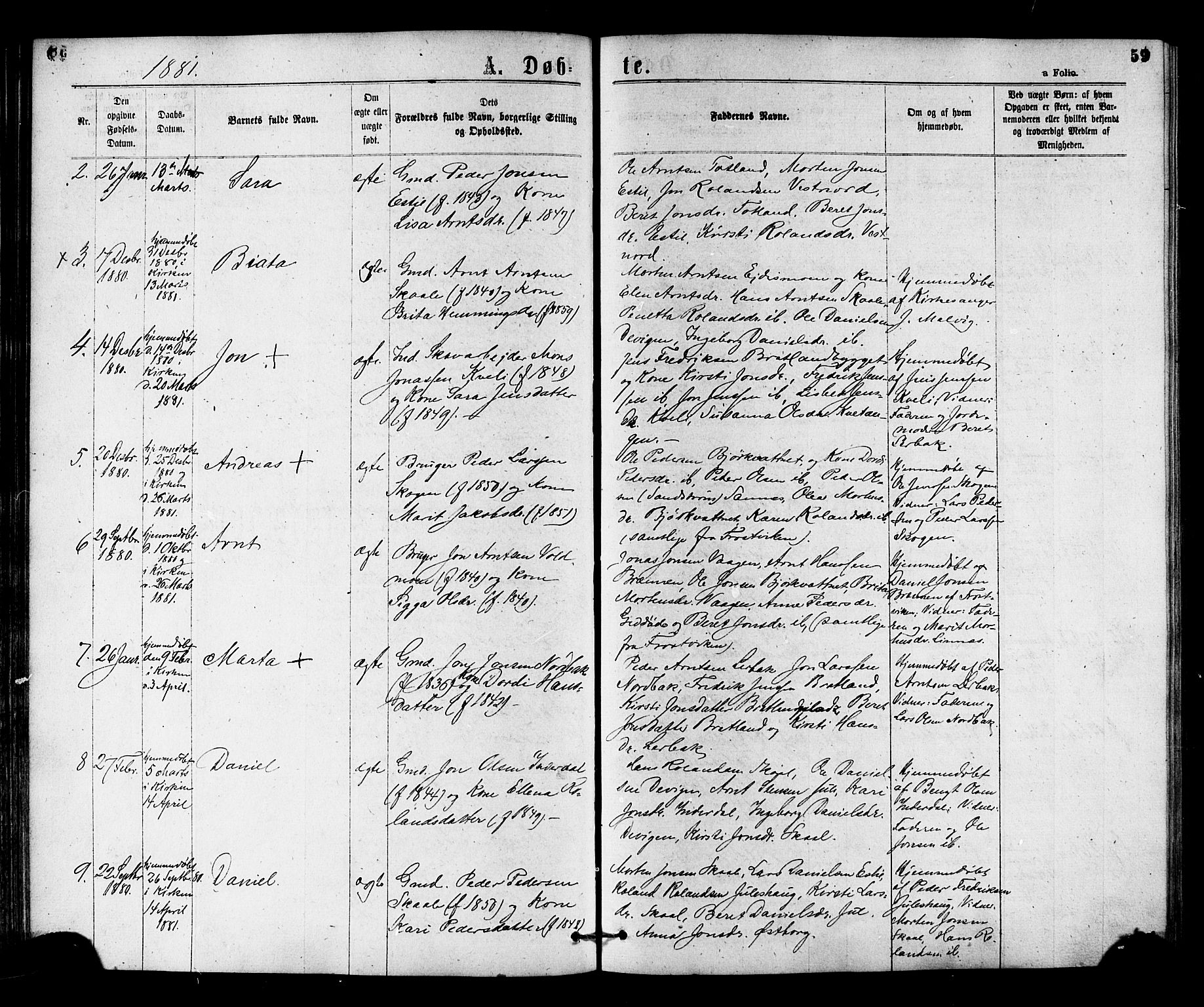 Ministerialprotokoller, klokkerbøker og fødselsregistre - Nord-Trøndelag, SAT/A-1458/755/L0493: Parish register (official) no. 755A02, 1865-1881, p. 59