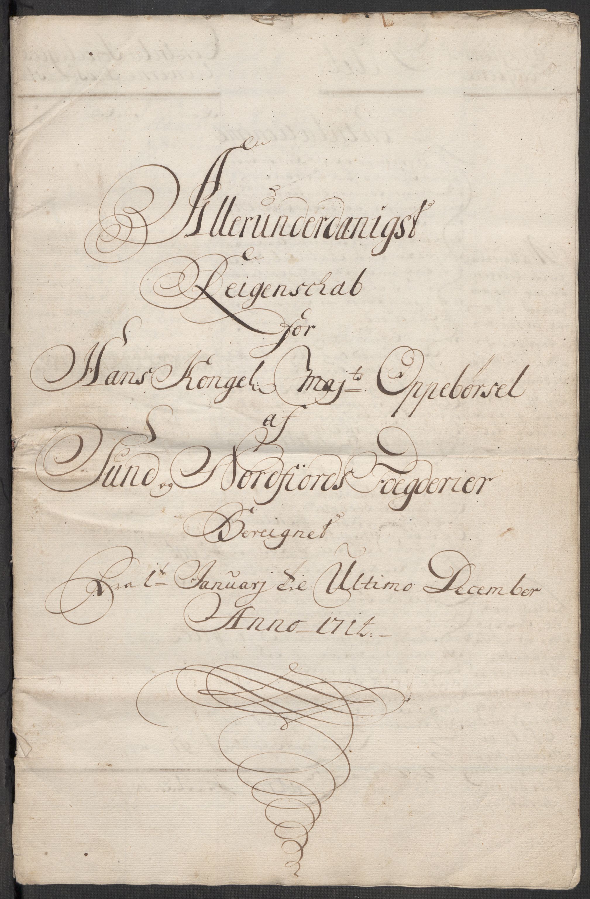 Rentekammeret inntil 1814, Reviderte regnskaper, Fogderegnskap, RA/EA-4092/R53/L3438: Fogderegnskap Sunn- og Nordfjord, 1714, p. 3